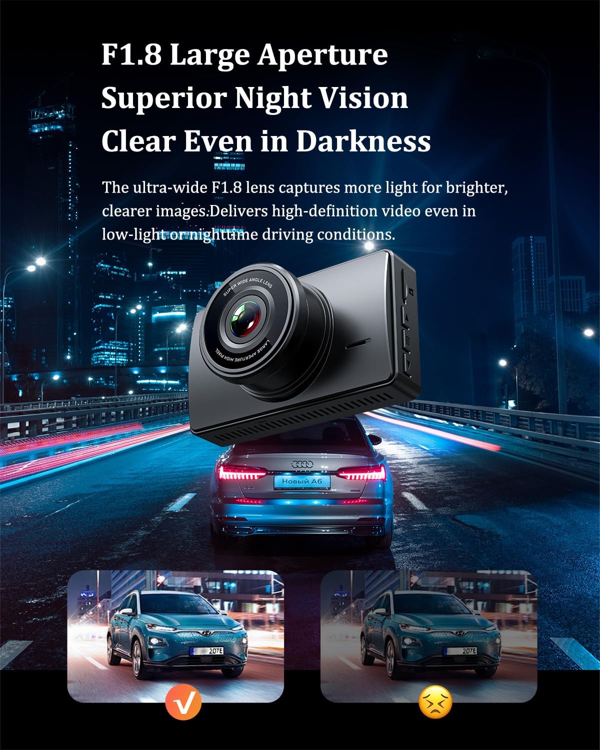 Dash Cam Front and Rear, Dash Camera for Cars 4K+1080, Dashcam Built-in WiFi, APP Control, 32GB Card Included, 3" IPS Touch Screen, 24H Parking Monitor, Night Vision, G-Sensor