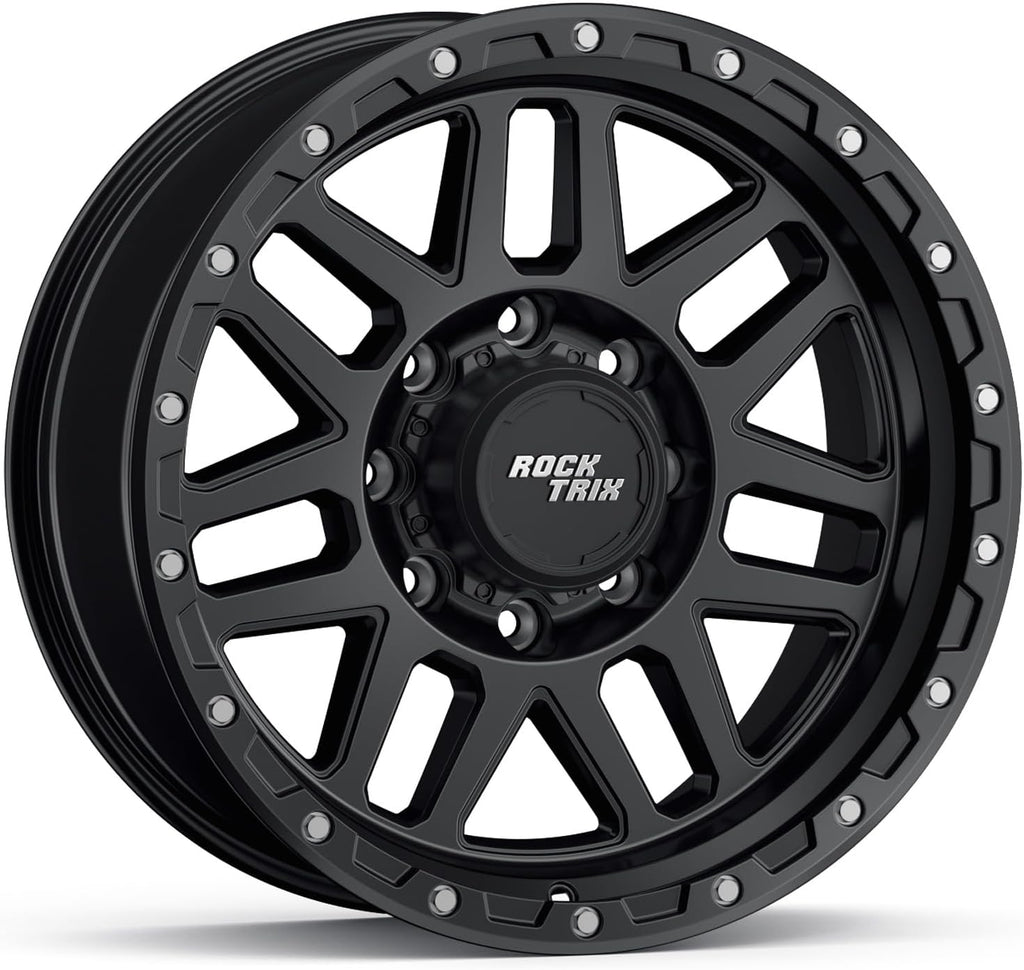 RockTrix RT110 20 inch Wheel 8x180 Compatible with Chevrolet Silverado 2500HD 3500HD, 20x9 (-12 Offset, 4.5 Backspace), Gunmetal, Also fits GMC Sierra 2500HD 3500 HD