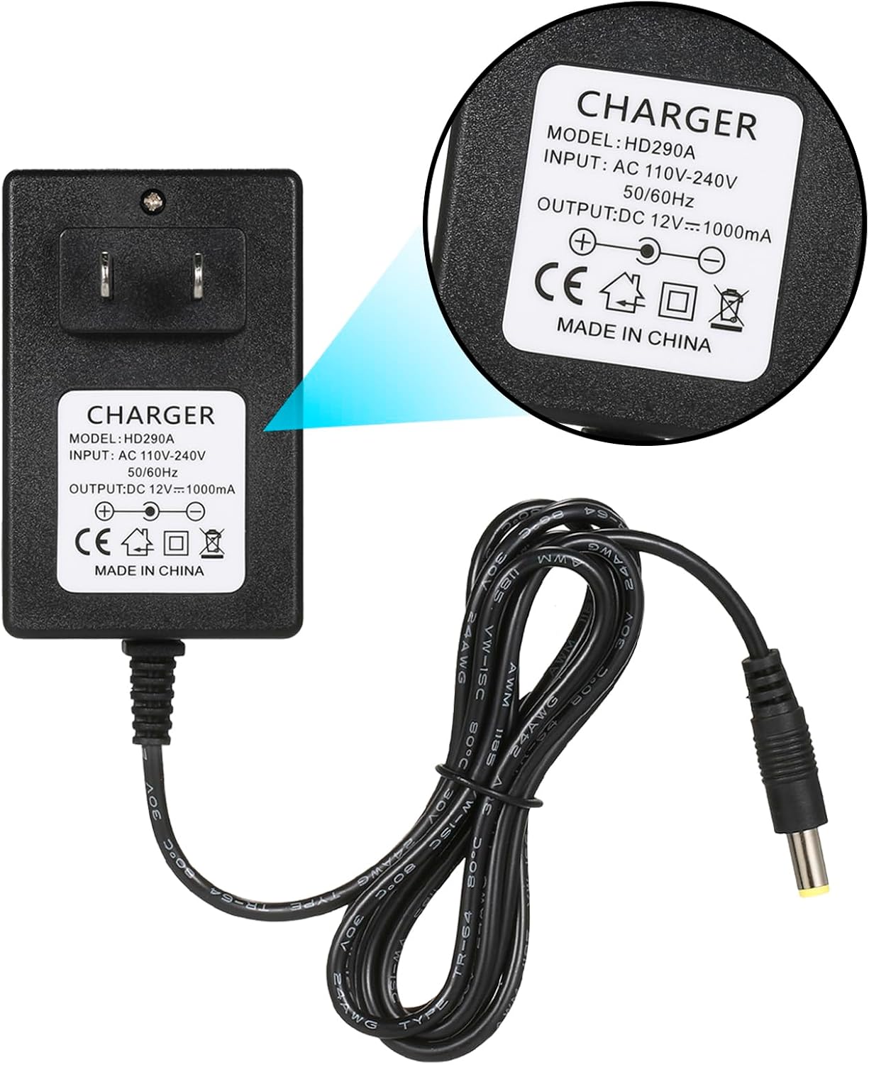 12V Kids Charger for Ride On Car, 12V Various Electric Ride-on Toys Car Battery Charger，12 V Universal Kids Riding Toy Chargers