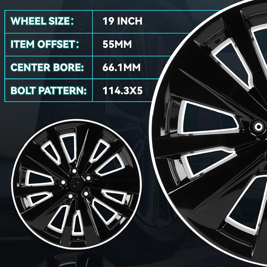 New 19 Inch 19x8 Inch Premium Aluminum Alloy Wheel Rim Fits For 2019 2020 2021 2022 Nissan Altima SR, ALY62785U46N, Direct Fit Rims and OE Stock