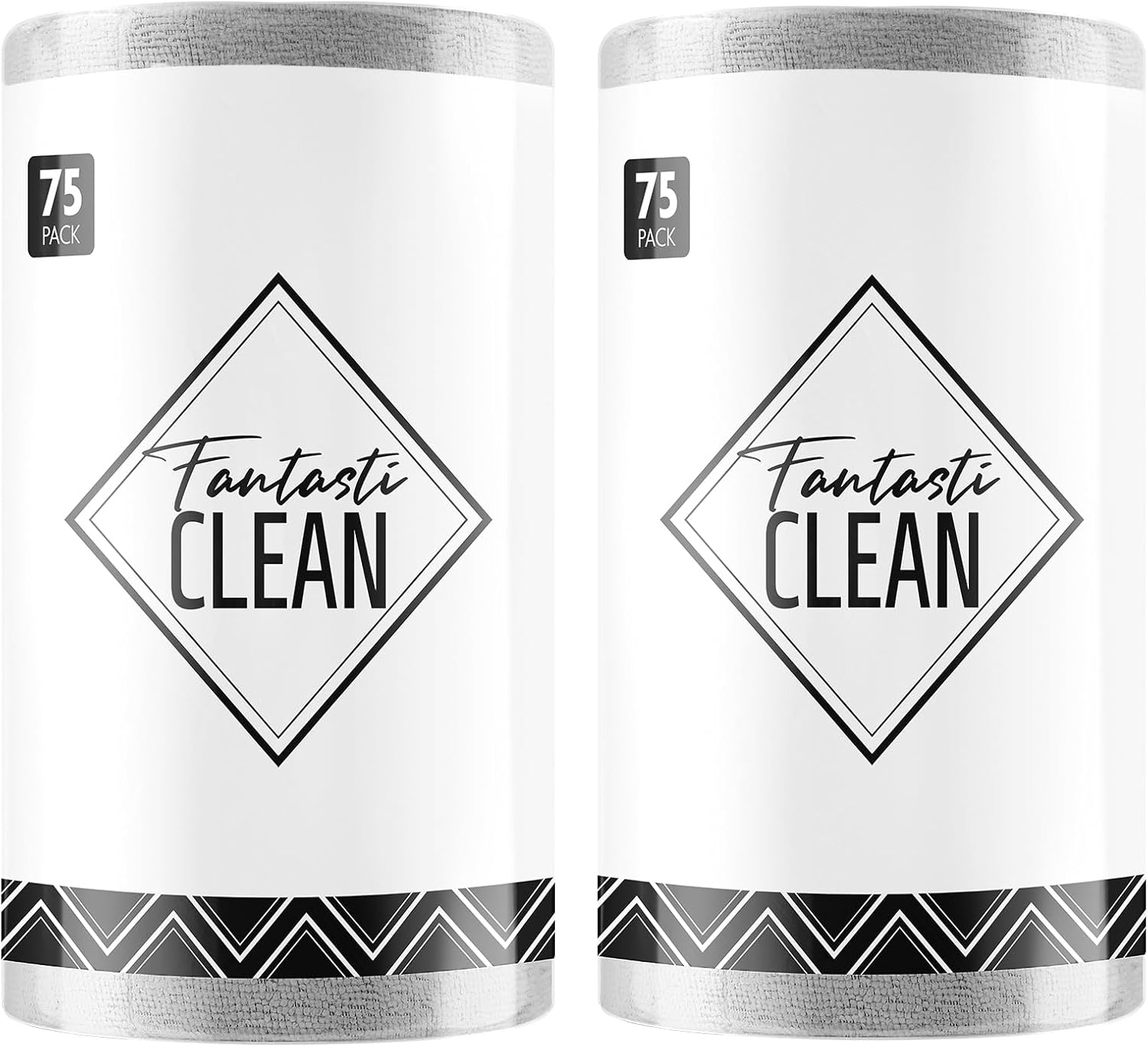 Fantasticlean Microfiber Cleaning Cloth Roll -75 Pack, Tear Away Microfiber Towels, 12" x 12", Reusable, Washable, Scratch Free, Ultra Absorbent Dishcloth for Home Supplies, Car, Pet, Kitchen (Beige)