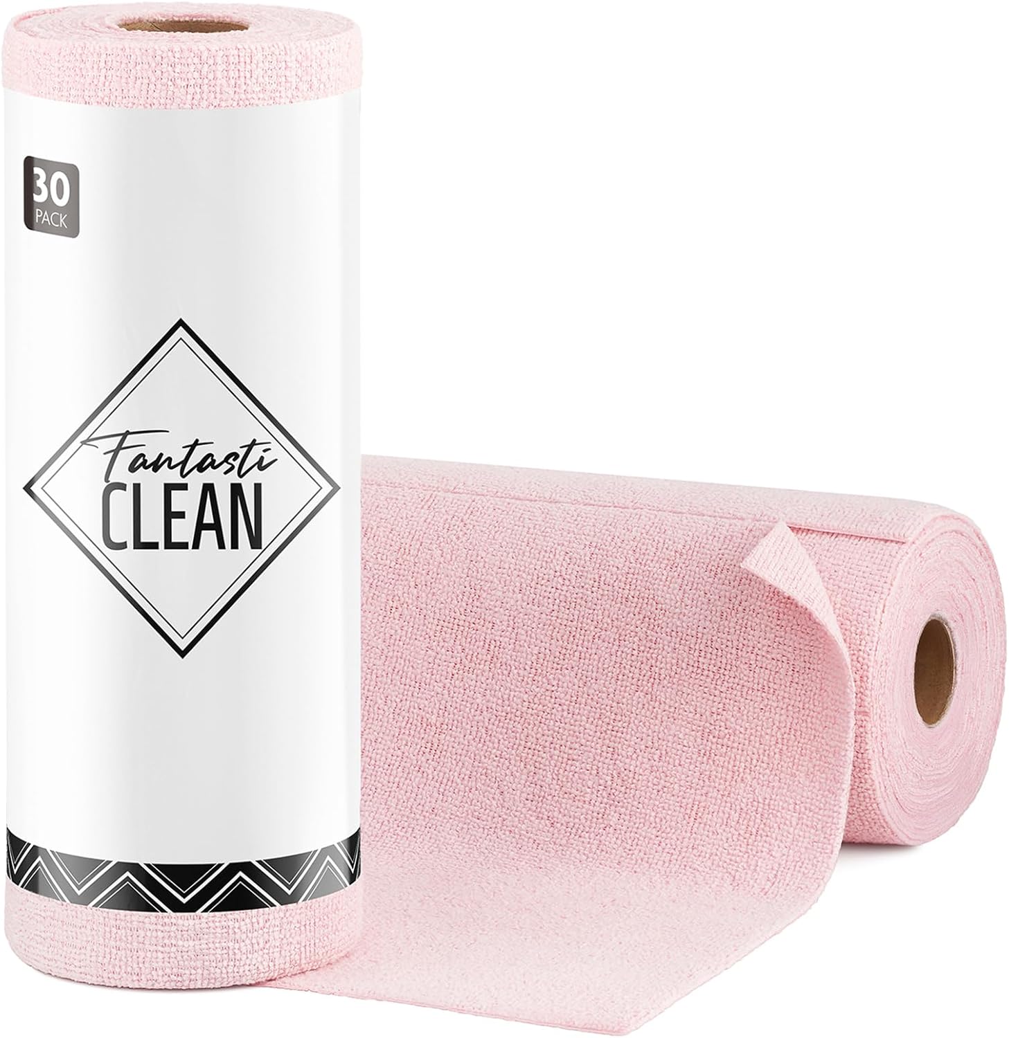 Fantasticlean Microfiber Cleaning Cloth Roll -75 Pack, Tear Away Microfiber Towels, 12" x 12", Reusable, Washable, Scratch Free, Ultra Absorbent Dishcloth for Home Supplies, Car, Pet, Kitchen (Beige)