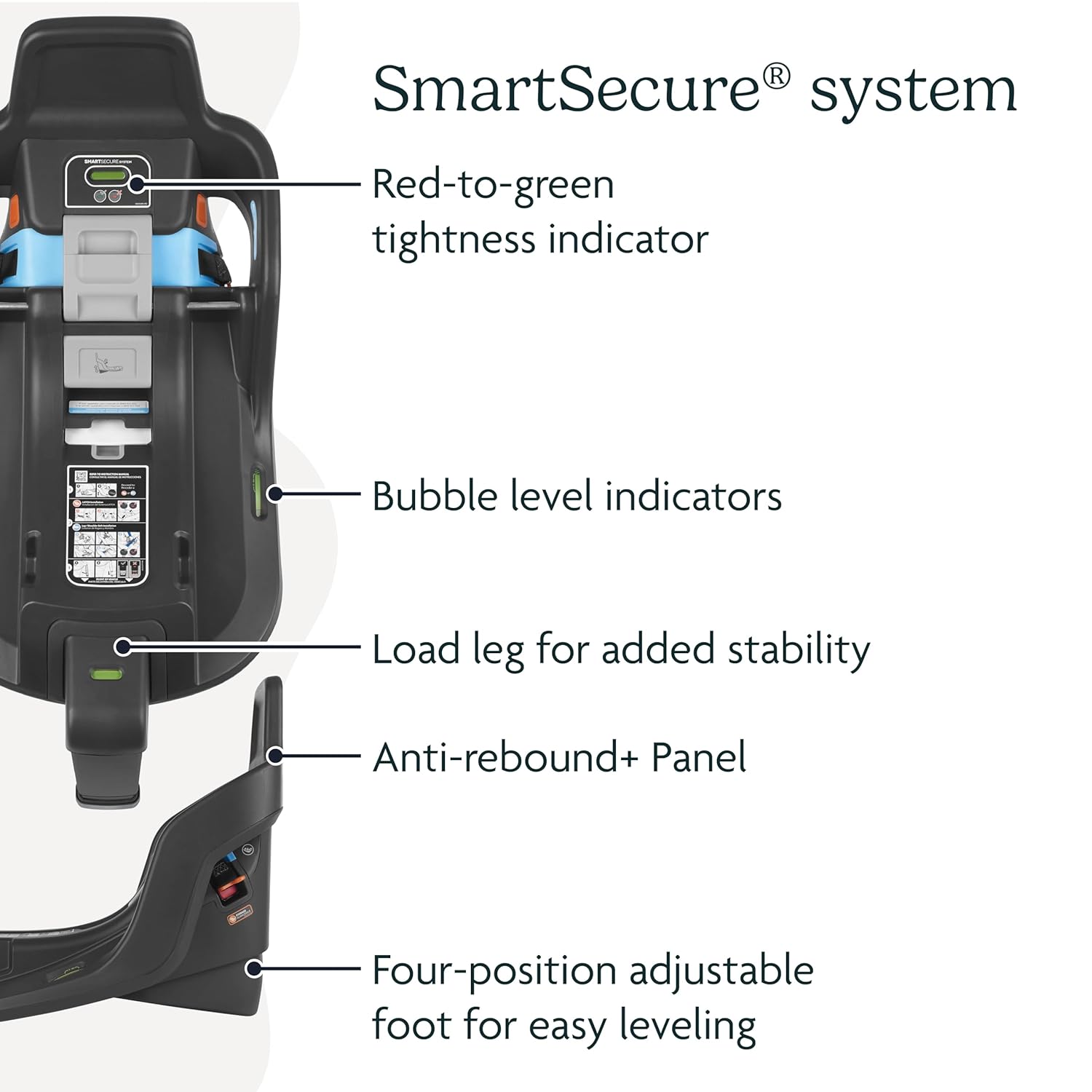 UPPAbaby Extra Aria Car Seat Base/Compatible with Aria Infant Car Seats/SmartSecure Installation with Load Leg