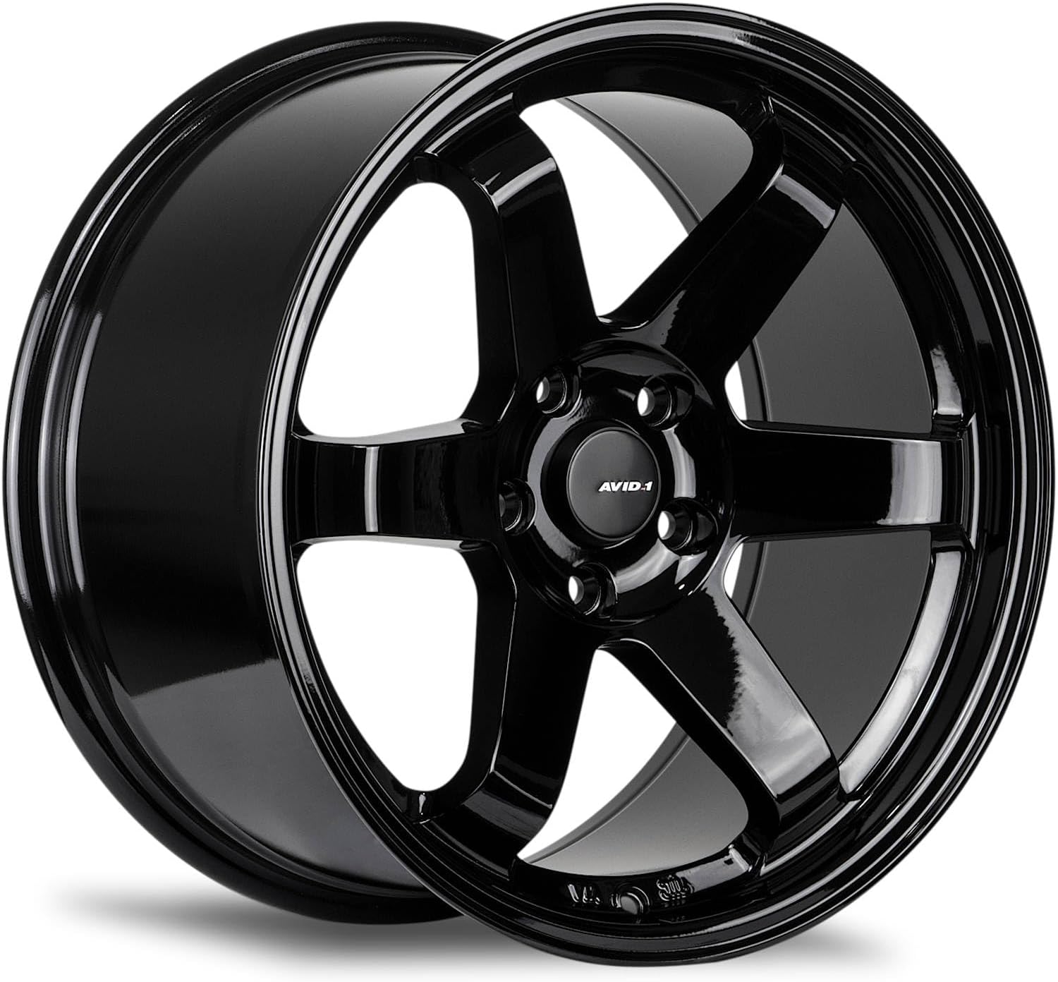 AVID.1 AV-06 Hyper Black 18x8.5 Custom Wheel – Fits 5x114 Bolt Pattern with +35 Offset – Lightweight Performance Alloy Wheel – Aggressive Street Style & Track-Ready Car Accessories