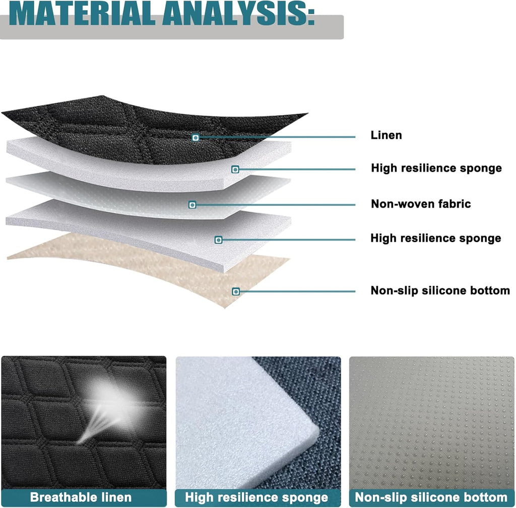 West Llama Linen Front Car Seat Cover Protector Anti-Slip Bottom Seat Cover Fits 95% of Vehicles,Wrapping Around The Bottom,Diamond Pattern(Black-2Pcs)