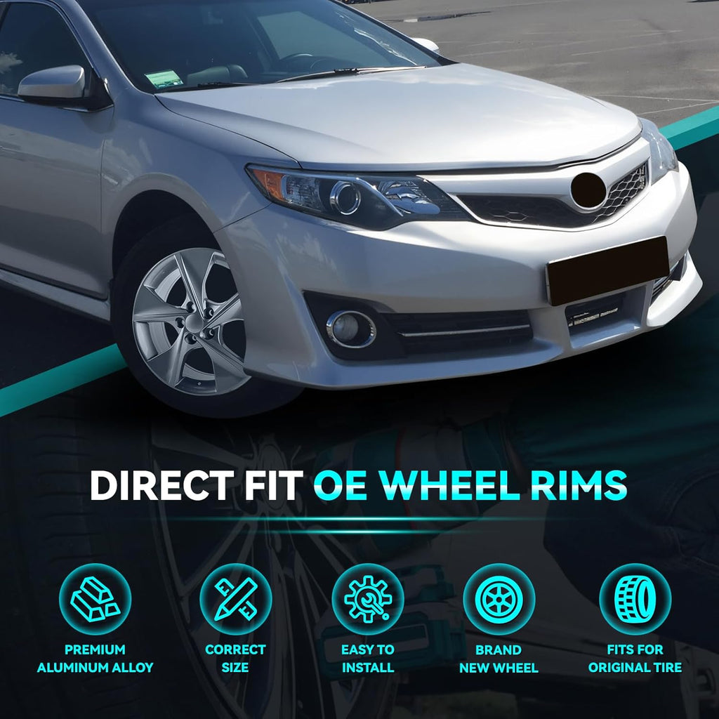 New 18x7.5inch 18 Inch Premium Aluminum Alloy Wheel Rims Fit for 2012 2013 2014 Toyota Camry SE, Charcoal Grey, Direct Fit and OEM Design Rim, ALY69605U35N