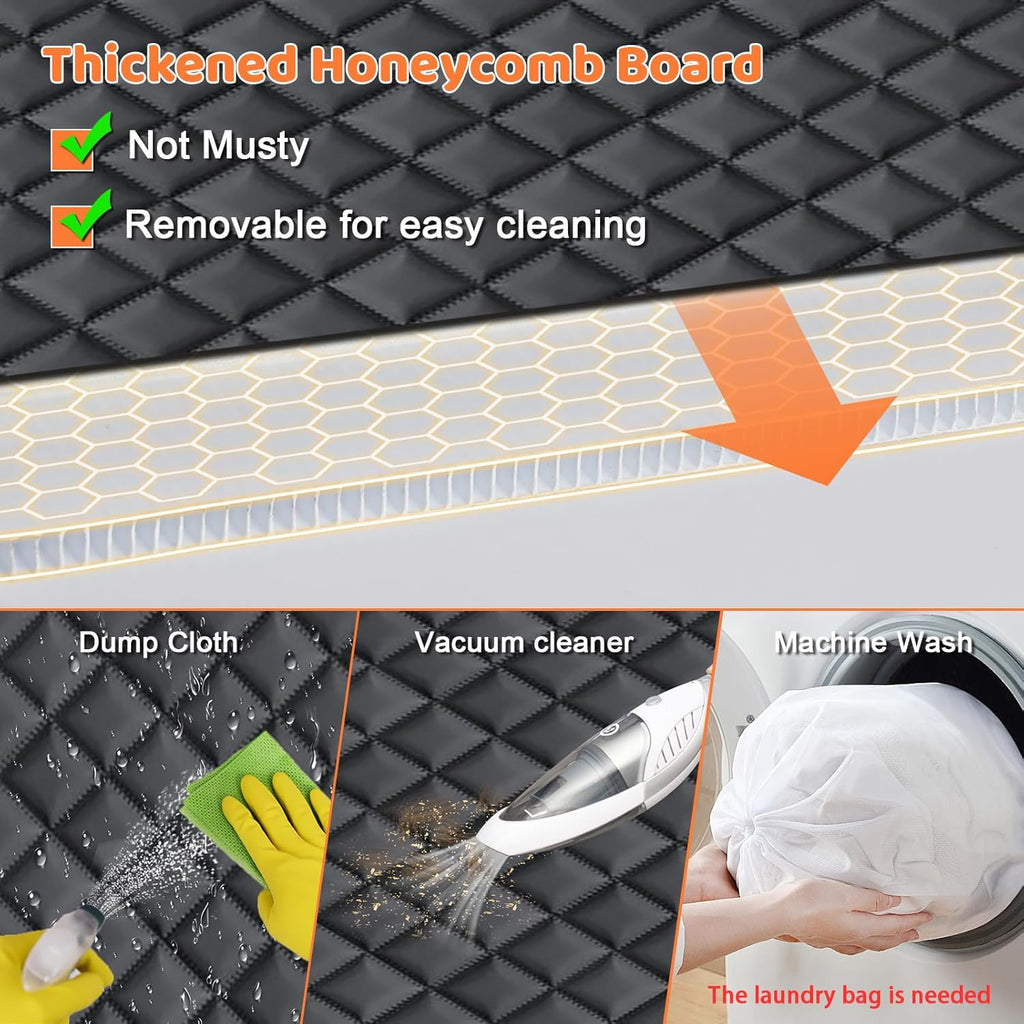 URPOWER Backseat Extender for Dogs - Hard Bottom Dog Car Seat Cover for Back Seat, Foldable Dog Hammock for Car, SUV, and Truck, Pet Rear Seat Protector Dogs Travel Bed with Mesh Window & Side Flaps