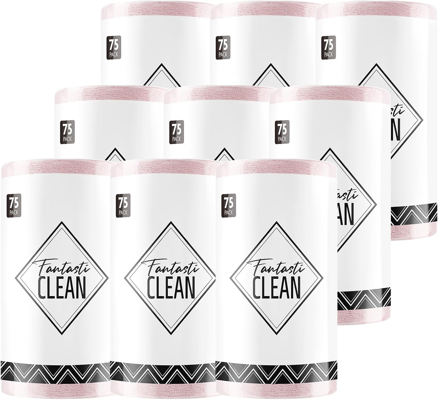 Fantasticlean Microfiber Cleaning Cloth Roll -75 Pack, Tear Away Microfiber Towels, 12" x 12", Reusable, Washable, Scratch Free, Ultra Absorbent Dishcloth for Home Supplies, Car, Pet, Kitchen (Beige)