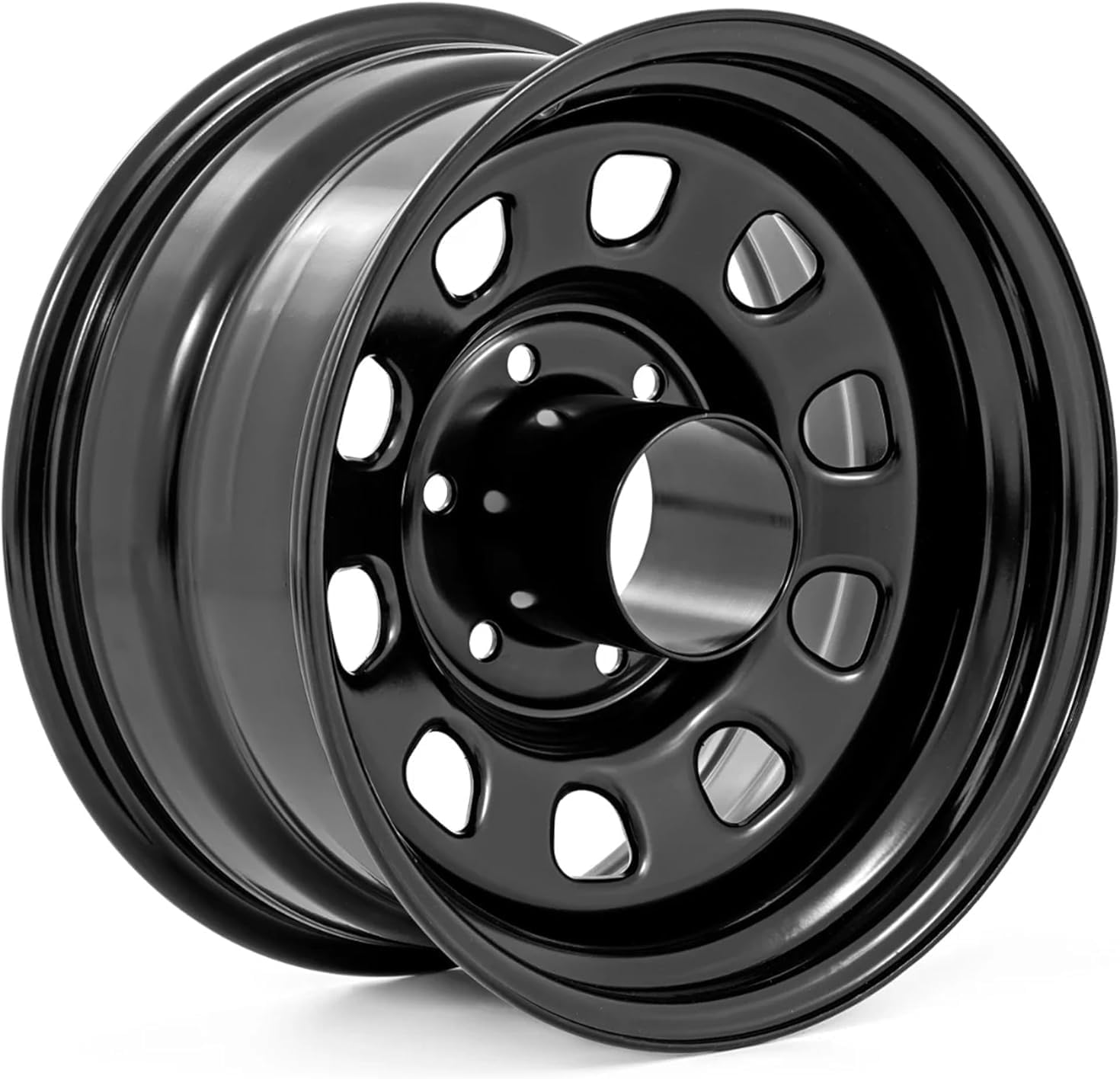 Rough Country Daytona Steel Wheel (16x8 / 5x5.5 / 5x139.7) -RC51-6885 Gloss Black Painted and Center Cap is Not Included (16 x 8. inches /5 x 5 inches, -12 mm Offset)