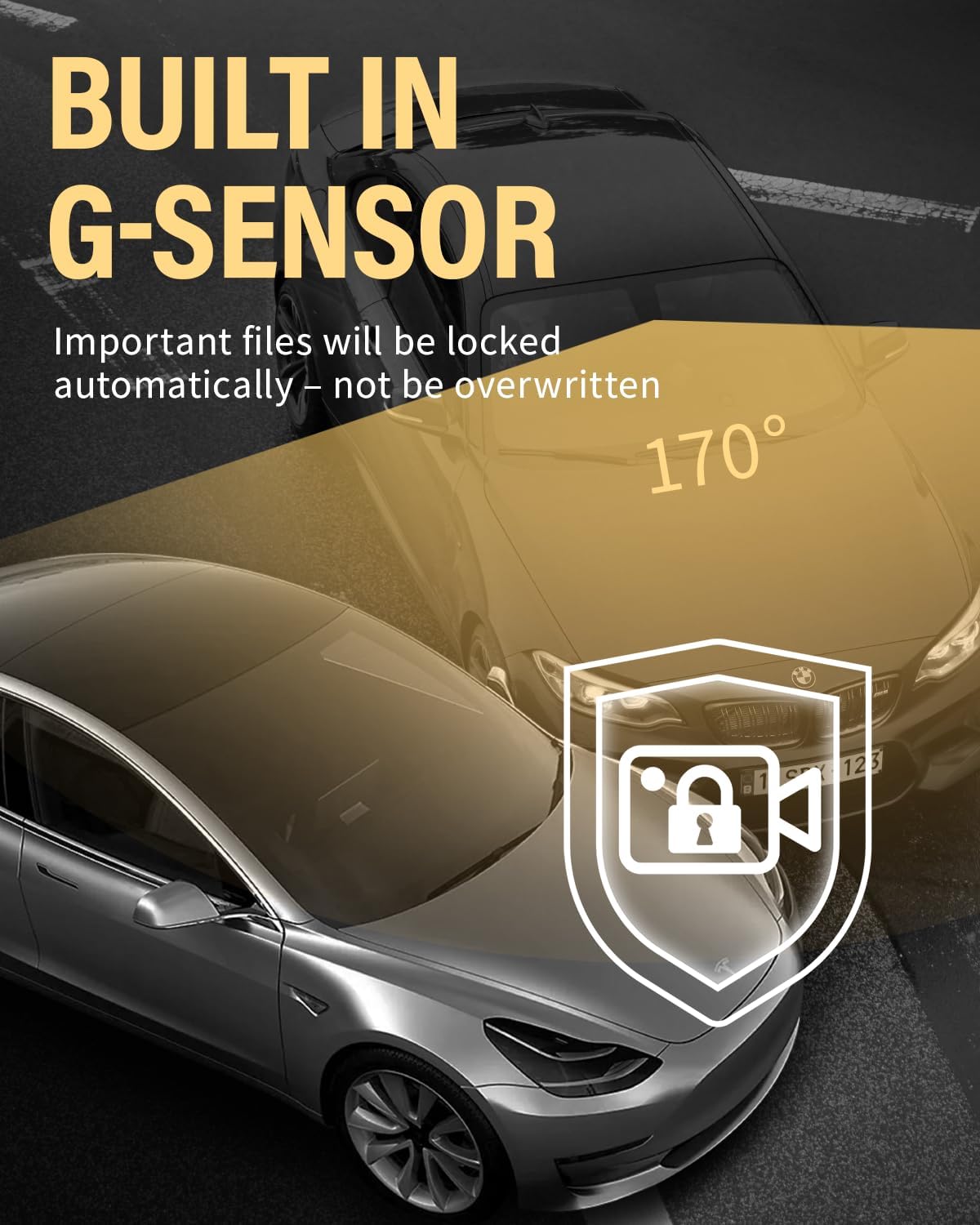 iiwey Dash Cam Front Rear and Inside 1080P Three Channels with IR Night Vision Car Camera SD Card Included Dashboard Camera Dashcam for Cars HDR Motion Detection and G-Sensor for Car, Taxi, Uber