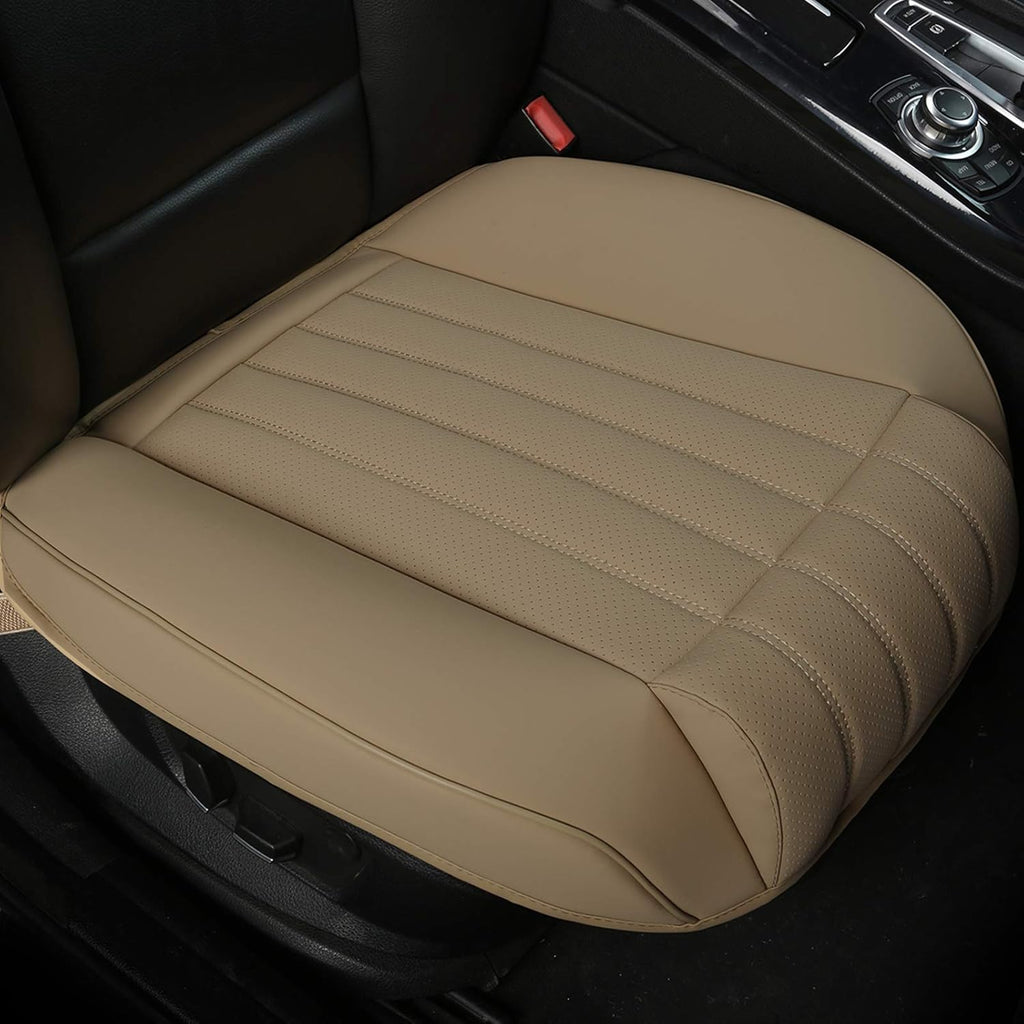 Ultra-Luxury PU Leather Car Cushion Car seat Cover for Most Four-Door Sedan&SUV,Single seat Cover Without backrest 1pcs(W20.5× D21×T 0.35 inch)