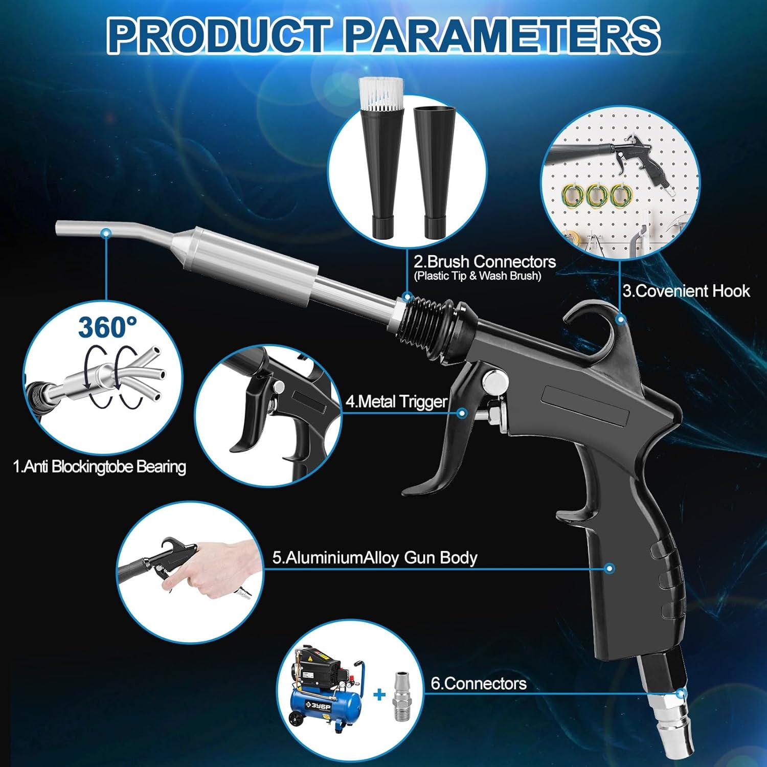 Detailing Car Cleaning Gun Interior Dryer Air Blow Gun, High Pressure Blower Gun, Car Detailing Tools for Quickly Blowing Out Dirt and DustWorking with Air
