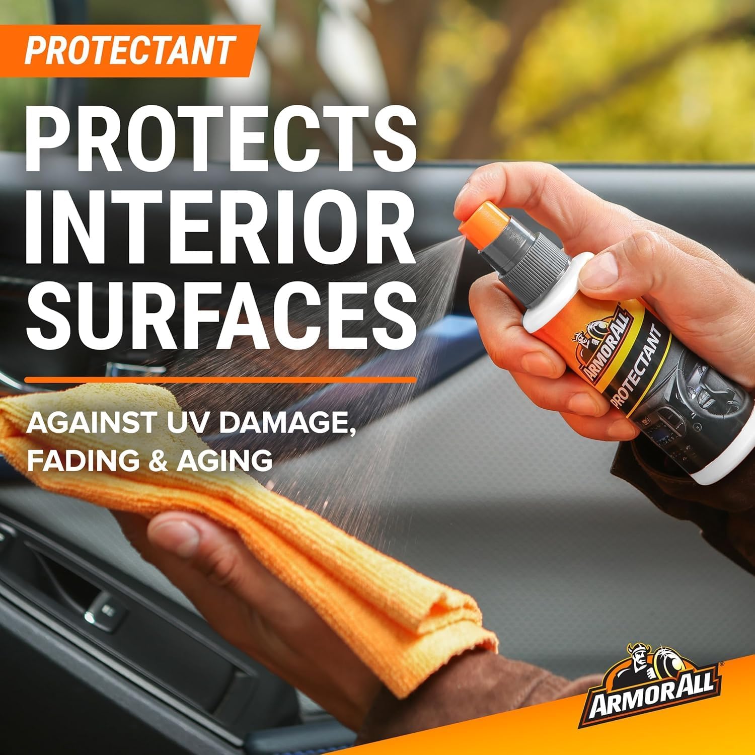 Armor All Car Wash and Car Interior Cleaner Kit, Includes Towel, Tire Foam, Glass Spray, Protectant Spray and Cleaning Spray, Multicolor, 5 Count (Pack of 1)