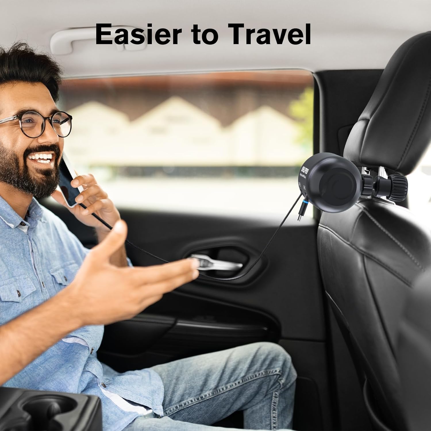 OHLPRO 2 in 1 Backseat Car Charging Station Box, 45W Fast Charge Multi Retractable Car Charger for iPhone/Samsung and Tablets, for Lyft Uber Driver and Passengers for Chargers