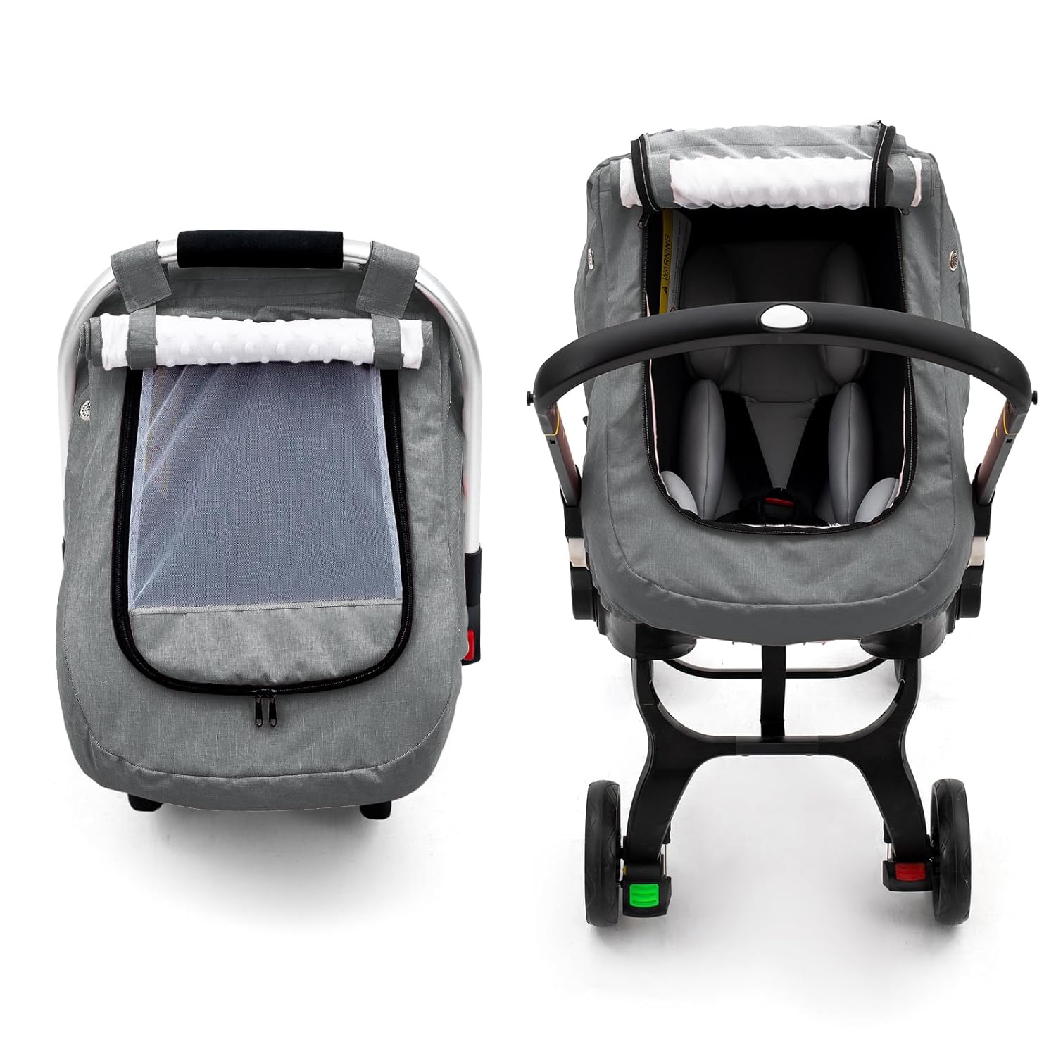 Waterproof Car Seat Cover Baby, 3D Mink Dot Infant Car Seat Cover with 2 Breathable Vents, Universal Carseat Canopy for Girls Boys, Baby Carrier Cover for All Seasons, Protect from Sunlight Rain