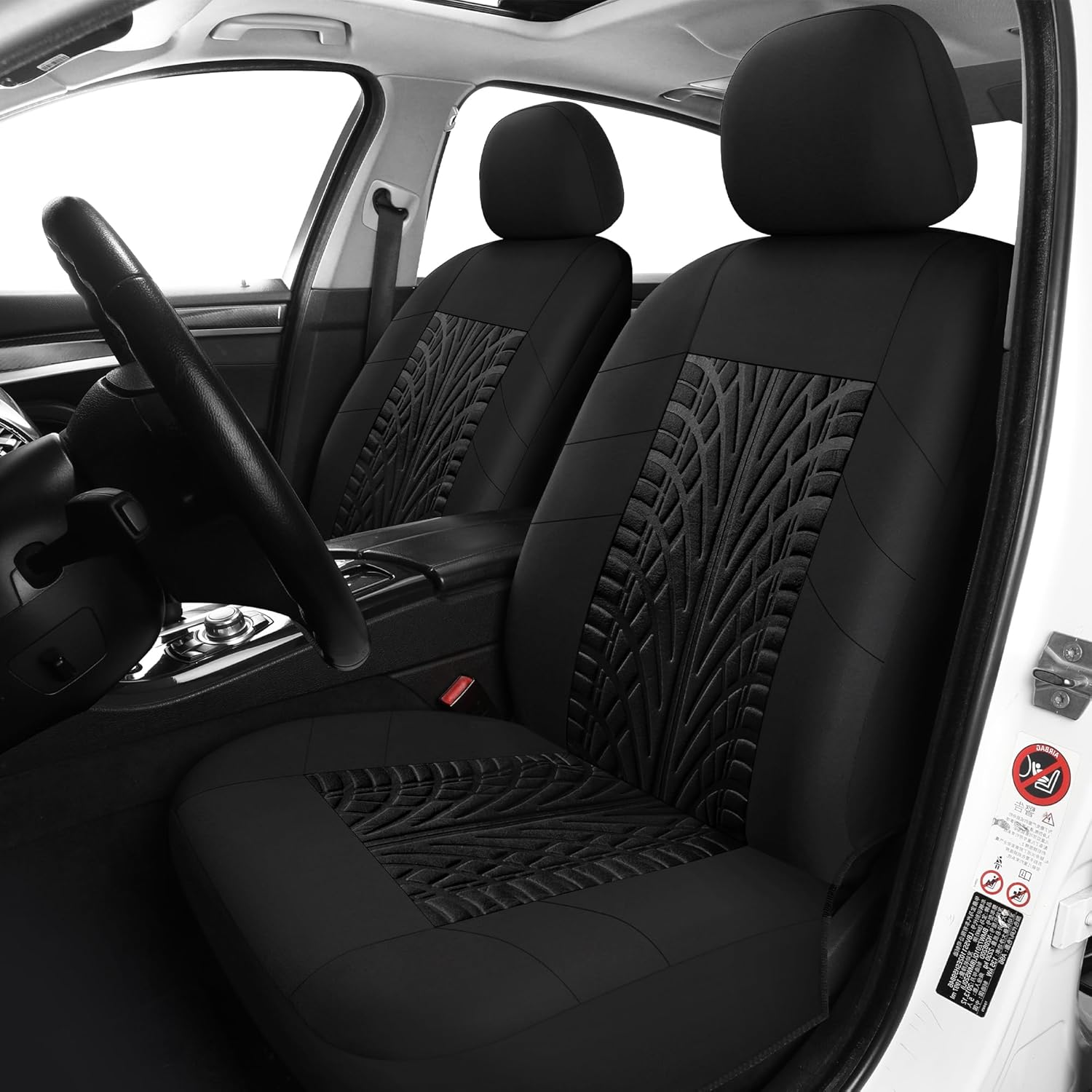 Pariitadin Car Seat Covers Full Set, Washable and Breathable Premium Cloth Automotive Vehicle Seat Cover for Car Interior, Universal Fit for Most Cars, Sedan, Truck, SUV(Black)