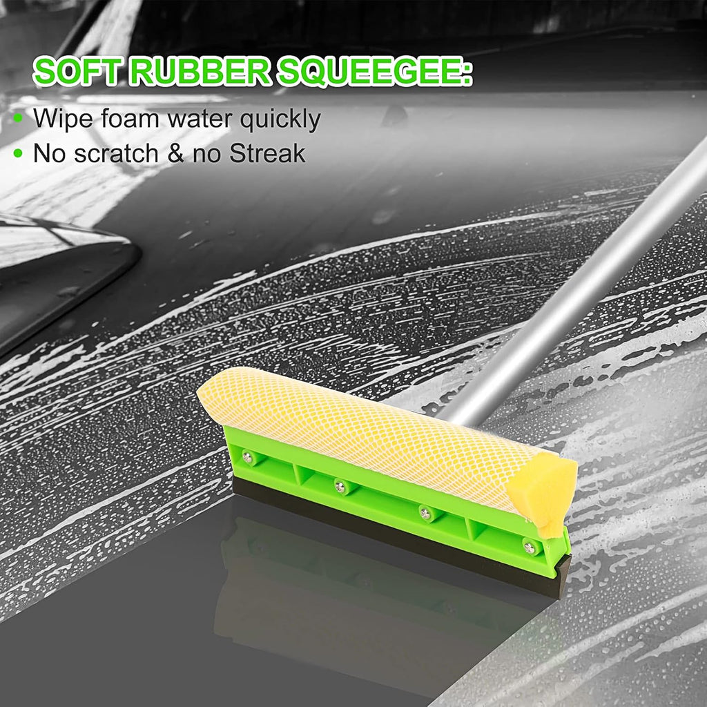 Wontolf 62'' Car Wash Brush with Long Handle Chenille Microfiber Car Wash Mop Mitt Kit Car Detailing Brush Cleaning Kit Window Squeegee Car Duster Drying Towels Tire Brush for Cars RV Truck Boat