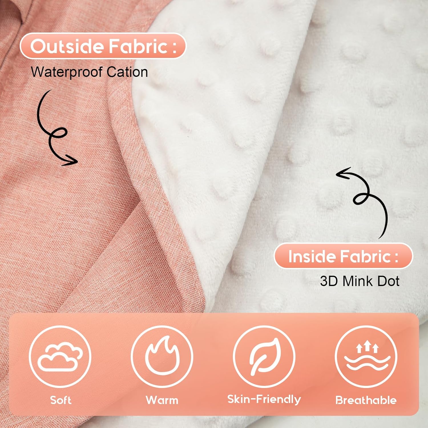 Waterproof Car Seat Cover Baby, 3D Mink Dot Infant Car Seat Cover with 2 Breathable Vents, Universal Carseat Canopy for Girls Boys, Baby Carrier Cover for All Seasons, Protect from Sunlight Rain