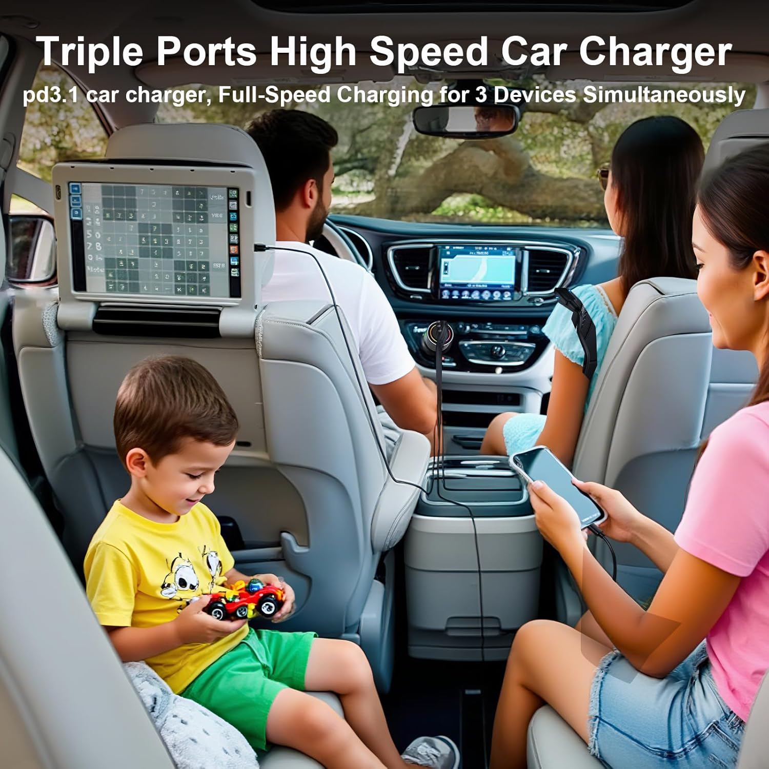 175W Car Charger Adapter Super Fast Charging PD3.1 140W/PD3.0 100W PPS45W QC3.0+PD 35W PPS25W+30W for iPhone 16 15 14 Max Galaxy S24/23/22 iPad MacBook Pro Air Type-C Laptop Pixel (1)