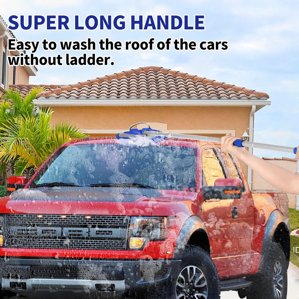 Wontolf 62'' Car Wash Brush with Long Handle Chenille Microfiber Car Wash Mop Mitt Kit Scratch-Free Car Detailing Cleaning Brush Care Kit with Replacement Head Supplies for Cars RV Truck Boat