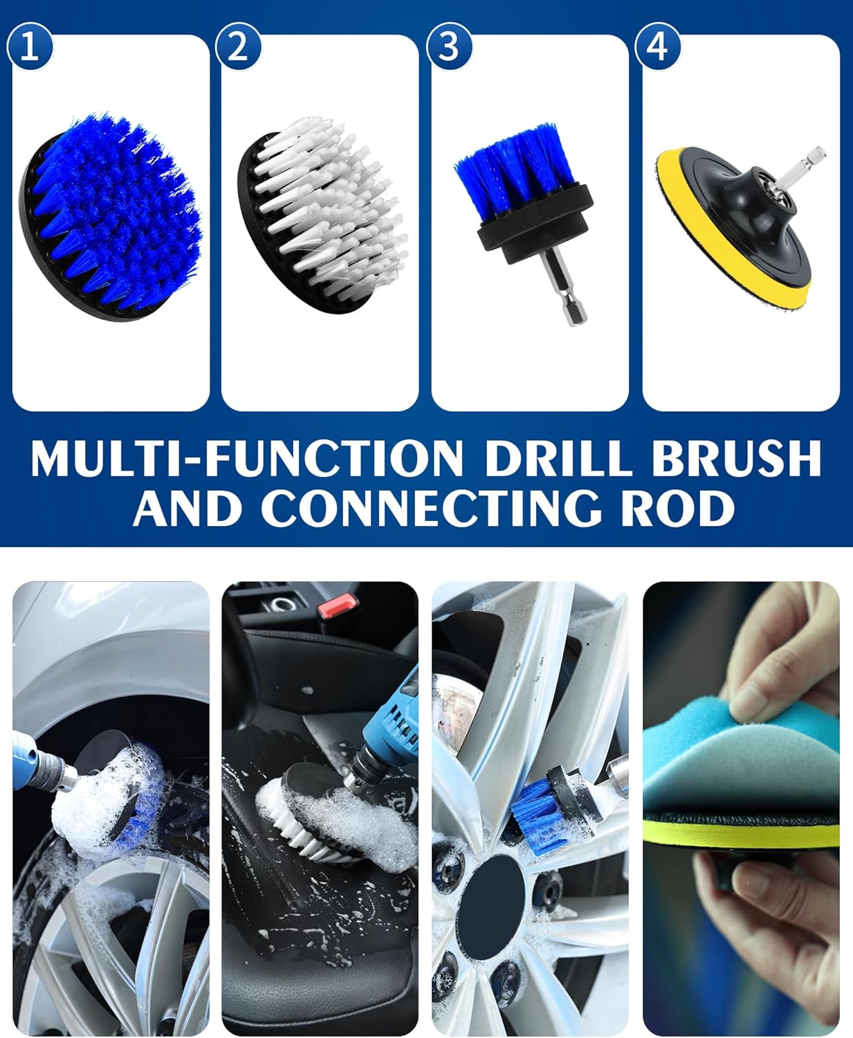 Car Cleaning Kit：40 Pcs Interior Windshield and Window Cleaner Detailing Set；Wheel & Tire Brush；Car Wash Mitt；Cleaning Bucket；Total Care Supplies；Towels；Automotive Tools