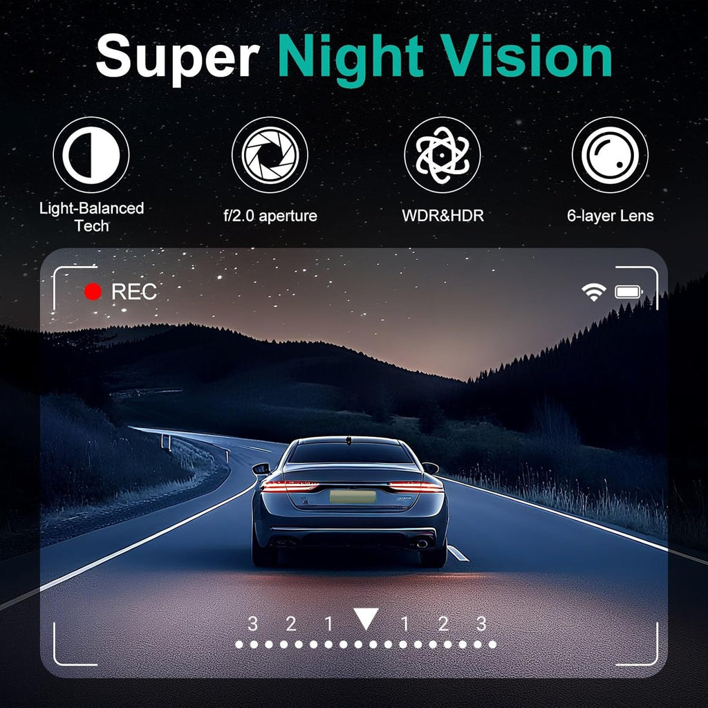 Dash Cam Front and Rear, 720P FHD Dual Dash Cam Front Rear Car DVR Dash Camera with 4-inch HD Display, Car Dashcam Video Recorder with Night Vision,G-Sensor,Loop Recording,HDR Motion Detection