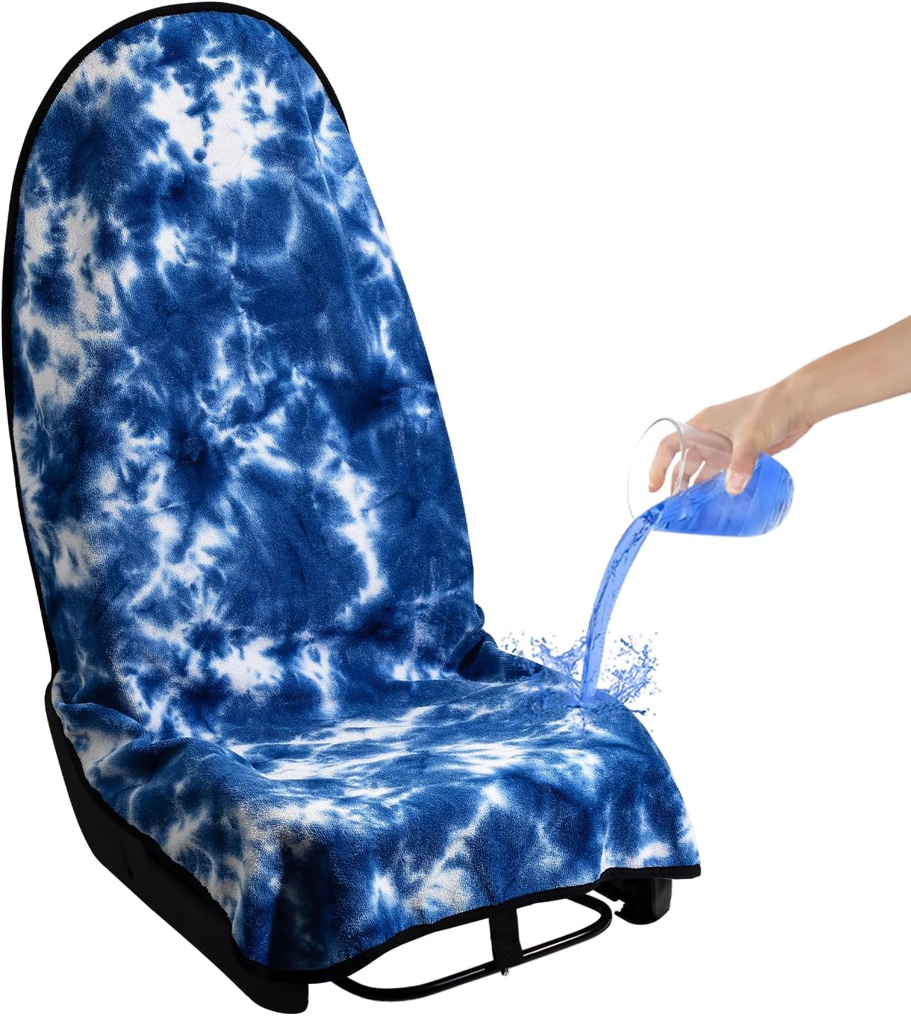 Waterproof Sweating Car Seat Cover for Post Gym Workout, Running, Swimming, Beach and Hiking, Universal Fit Non-Slip Bucket Seat Protector for Cars SUV Trucks, Machine Washable (2pcs Black)