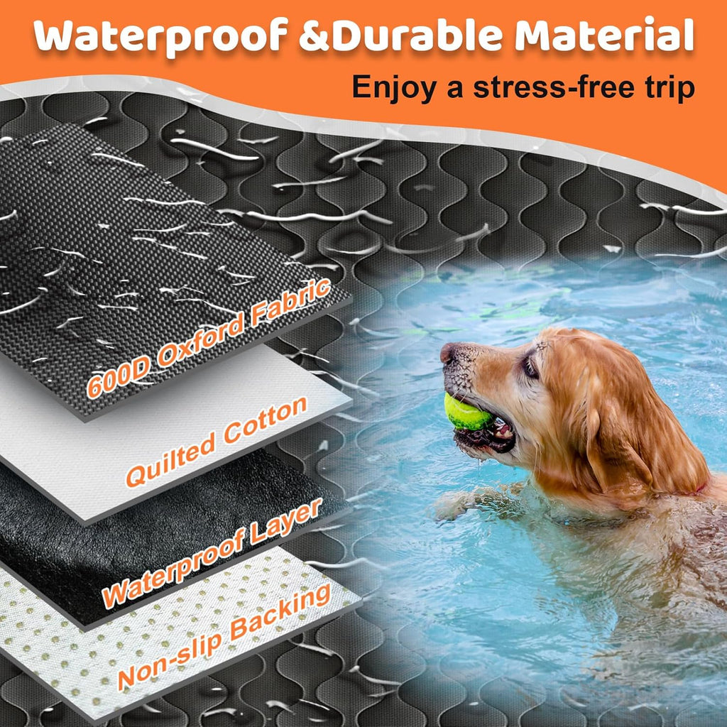 URPOWER Dog Car Seat Cover for Back Seat - Waterproof Bench Seat Cover Fits Middle Armrest for Cars, SUVs & Small Trucks, Nonslip Backseat Dog Covers Rear Seat Protector for Pets and Child