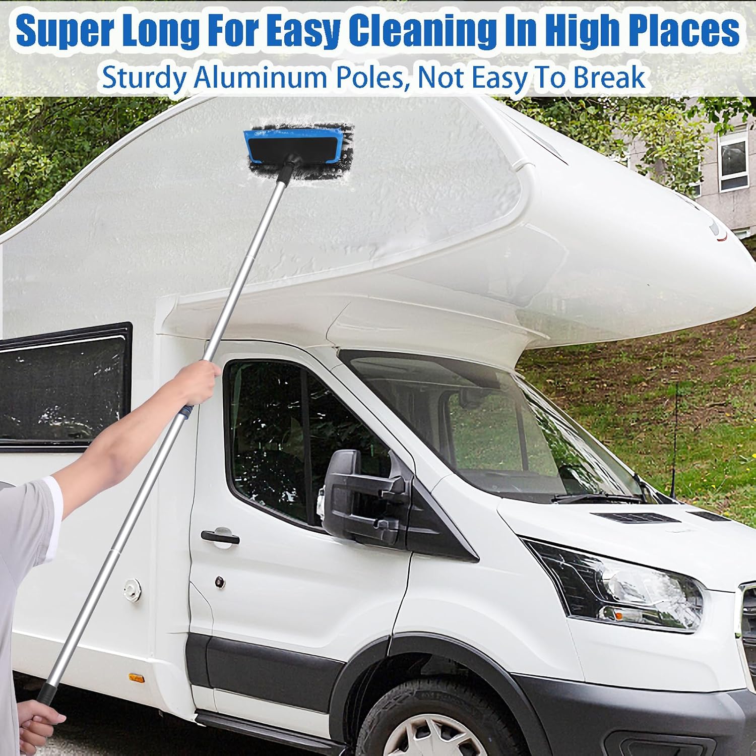 Wontolf 62'' Car Wash Brush with Long Handle, Scratch-Free Soft Bristles Sturdy Car Wash Mop Kit, Complete Car Cleaning Brush Kit Wash Mitt Towel Windshield Squeegee Wheel Tire Brush for Car Truck RV