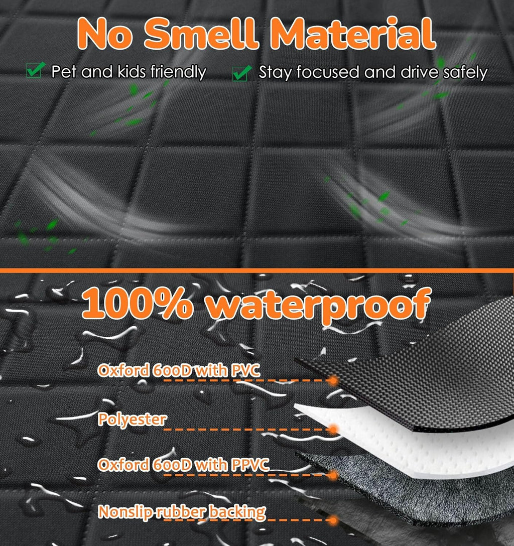 URPOWER Dog Seat Cover, 100% Waterproof Hammock 600D Heavy Duty Scratch Proof Nonslip Durable Soft Pet Back Seat Covers for Cars Trucks and SUVs