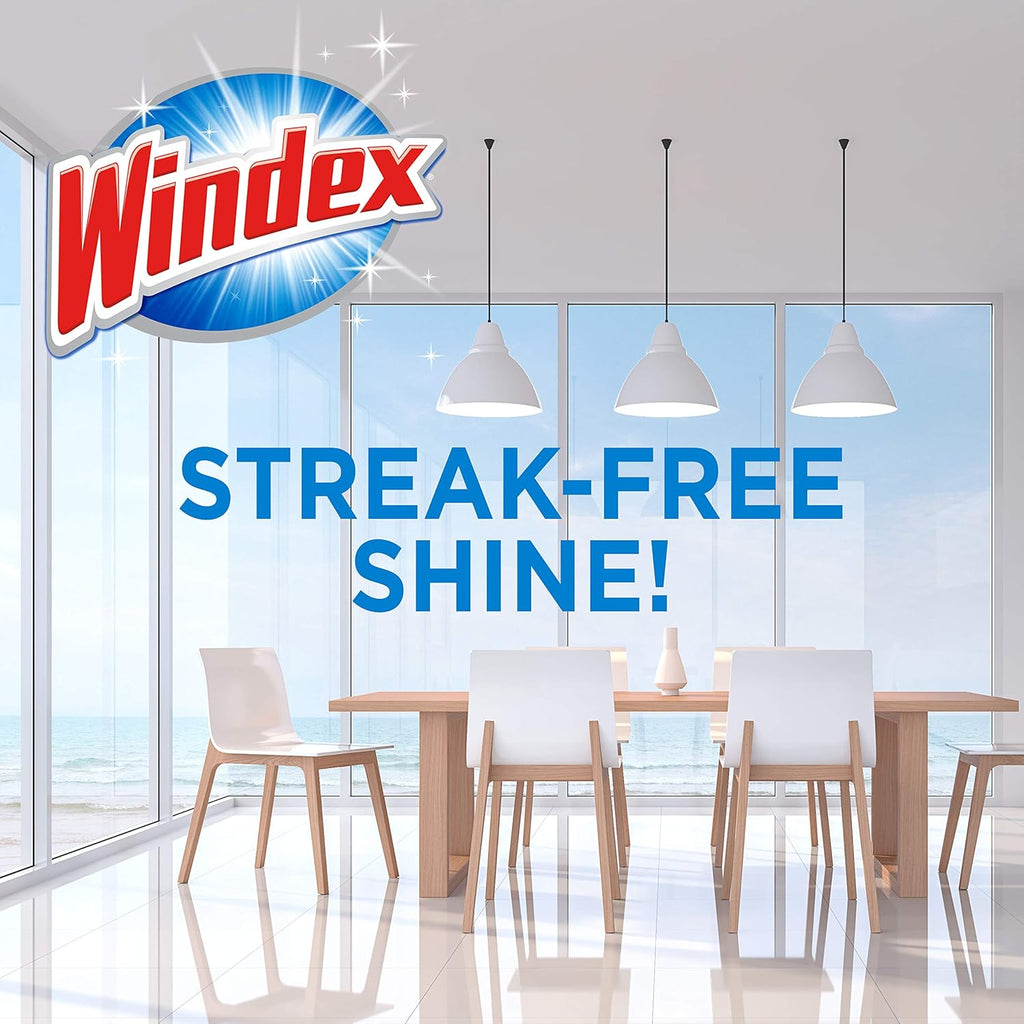 Windex Wipes Glass Cleaning Ammonia Free, Pre-Moistened Wipes for Cleaning All Glass Surfaces, Crystal Rain Fresh Scent, 25 Count