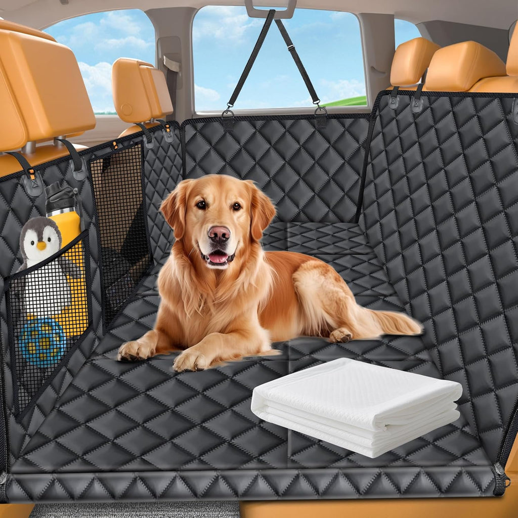 URPOWER Dog Seat Cover, 100% Waterproof Hammock 600D Heavy Duty Scratch Proof Nonslip Durable Soft Pet Back Seat Covers for Cars Trucks and SUVs