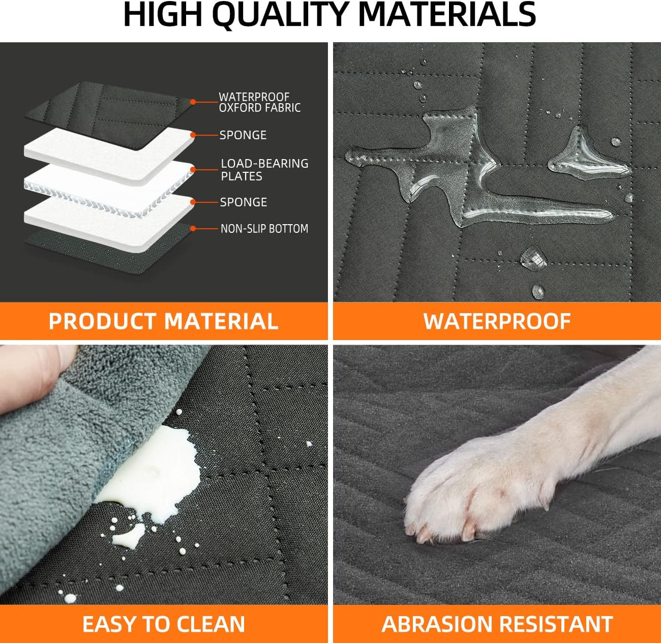 YJGF Back Seat Extender - Dog Car Seat Cover, Hammock for Dogs, Grey