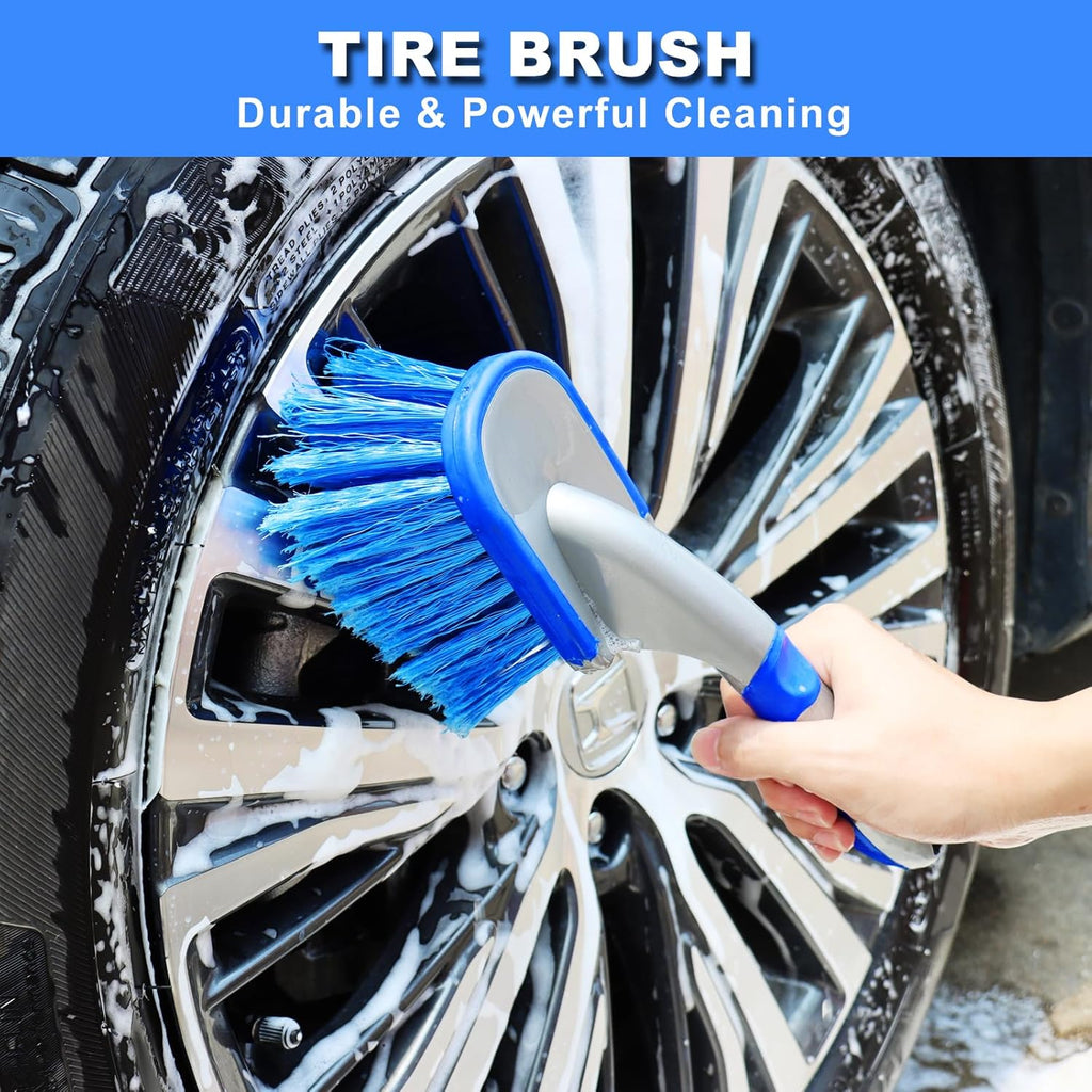 12Pcs Wheel Brush Kit for Cleaning Wheel and Tire, Wheel and Rim Brush, Car Detailing Brushes, Tire Brush, Bendable & Durable Car Wheel Rim Cleaner Brush Set,Car Detailing Cleaning Brush Supplies Kit