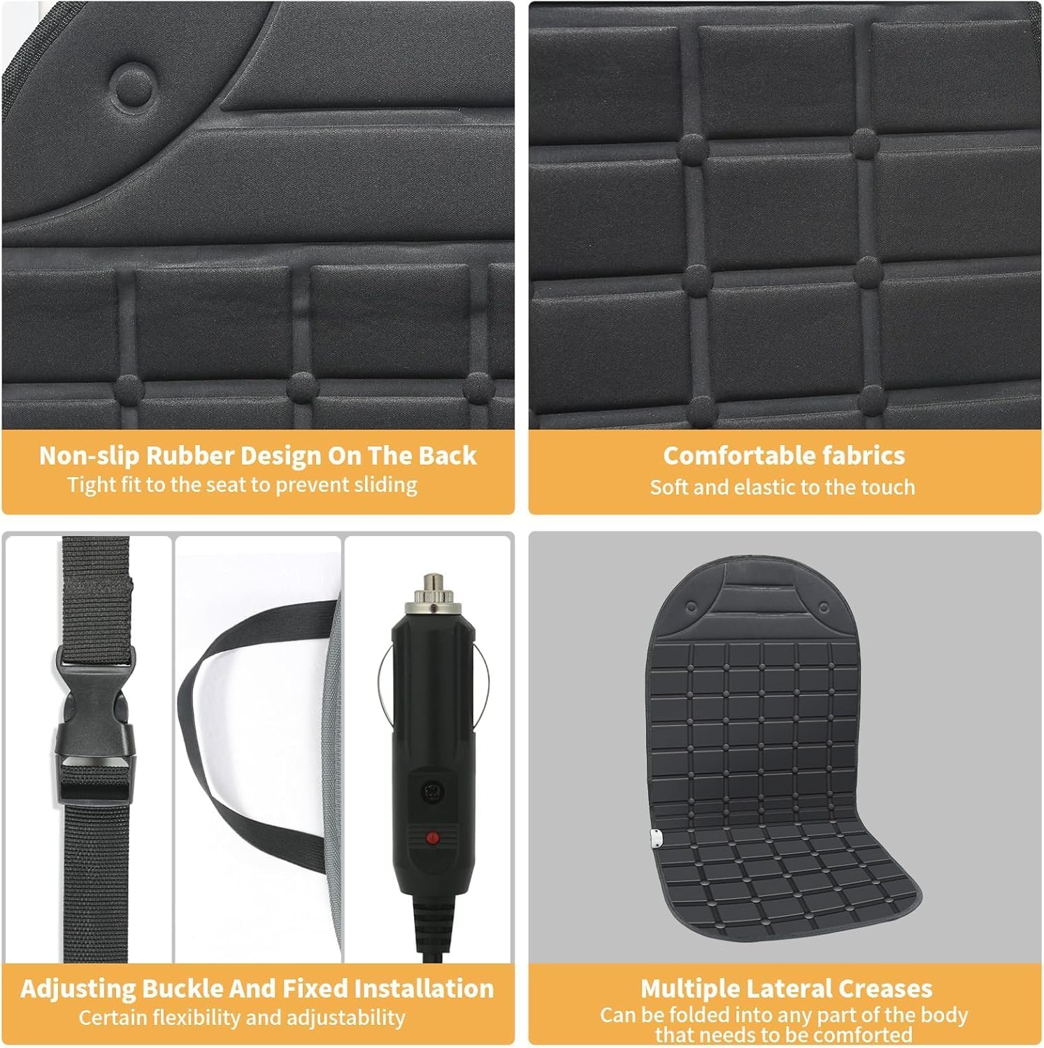 Universal Seat Cushion Cover for Full Back (Black)