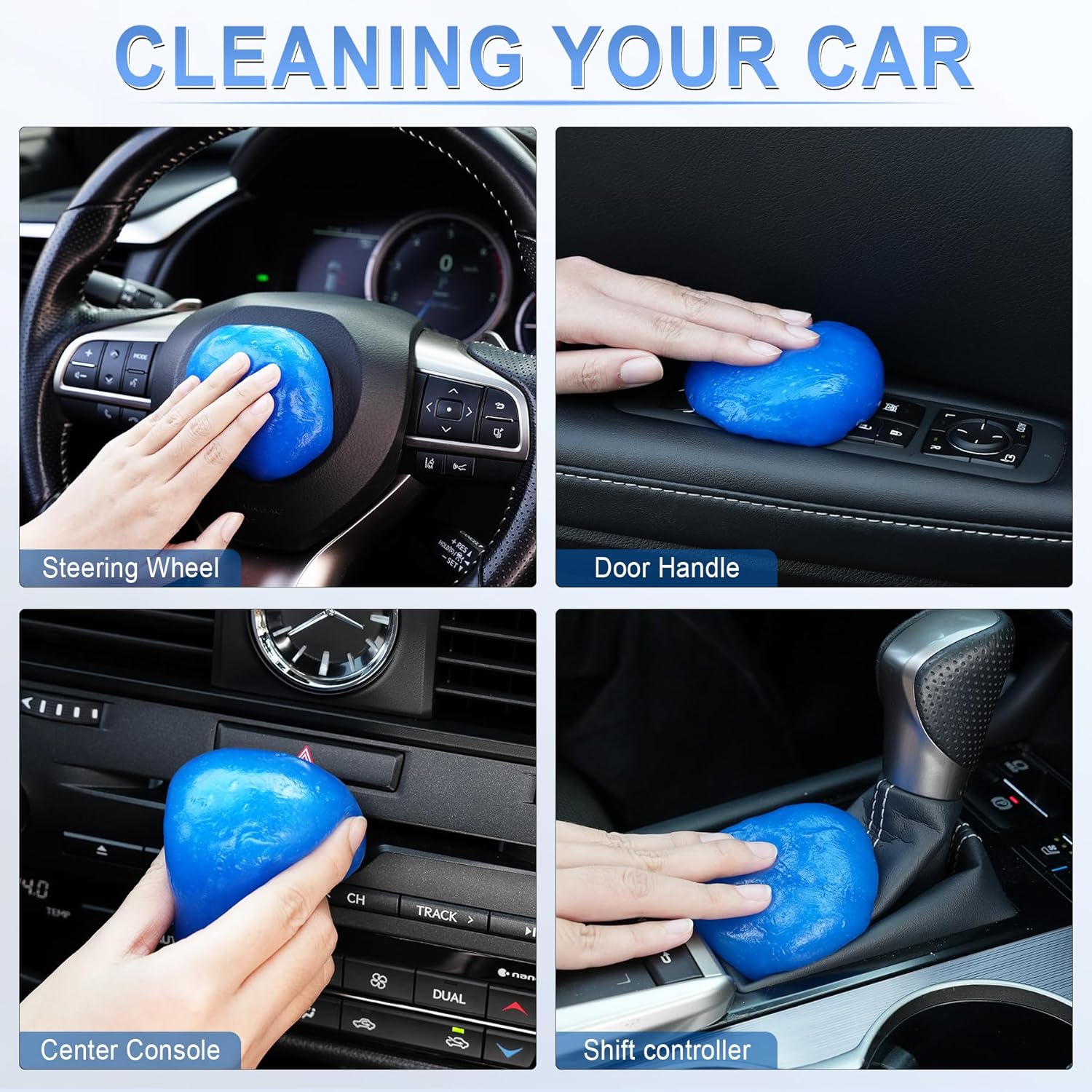 JUSTTOP Car Cleaning Gel Detailing Putty,Automotive Interior Cleaning Slime,Car Vent Cleaning Kit for Car and Keyboard,Putty Cleaning Car Accessories Blue