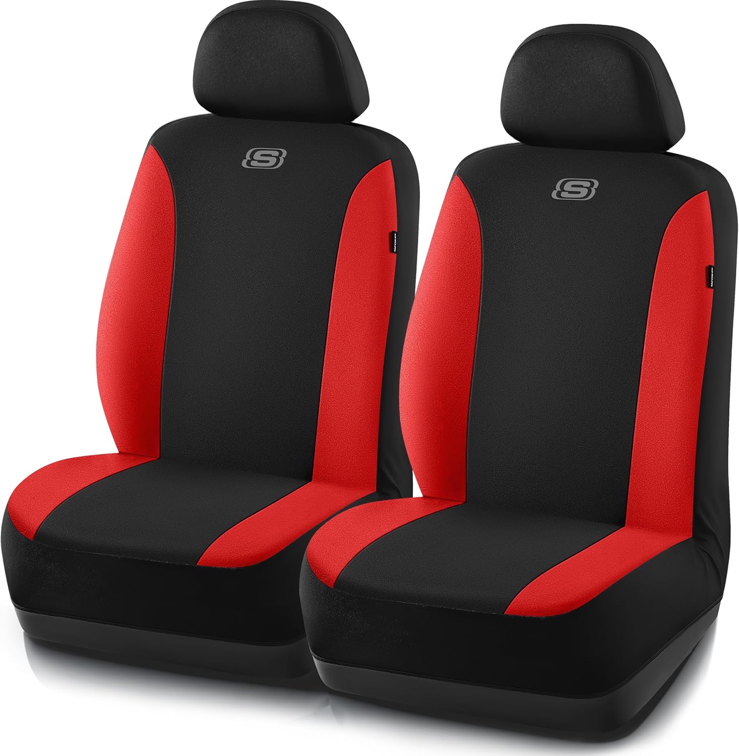 Skechers Seat Covers, Premium Breathable Polyester Car Seat Covers, Car Seat Covers Front Seats Airbag Compatible, Automotive Comfort for Most Cars, Vans, Trucks, SUVs (Two Front, Grey)