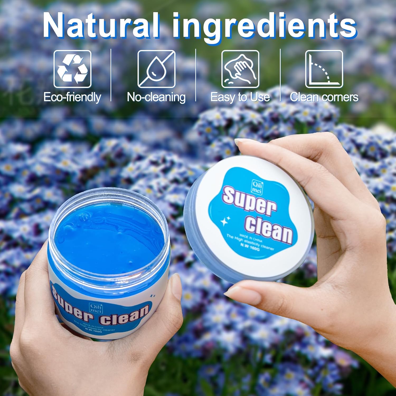 JUSTTOP Car Cleaning Gel Detailing Putty,Automotive Interior Cleaning Slime,Car Vent Cleaning Kit for Car and Keyboard,Putty Cleaning Car Accessories Blue