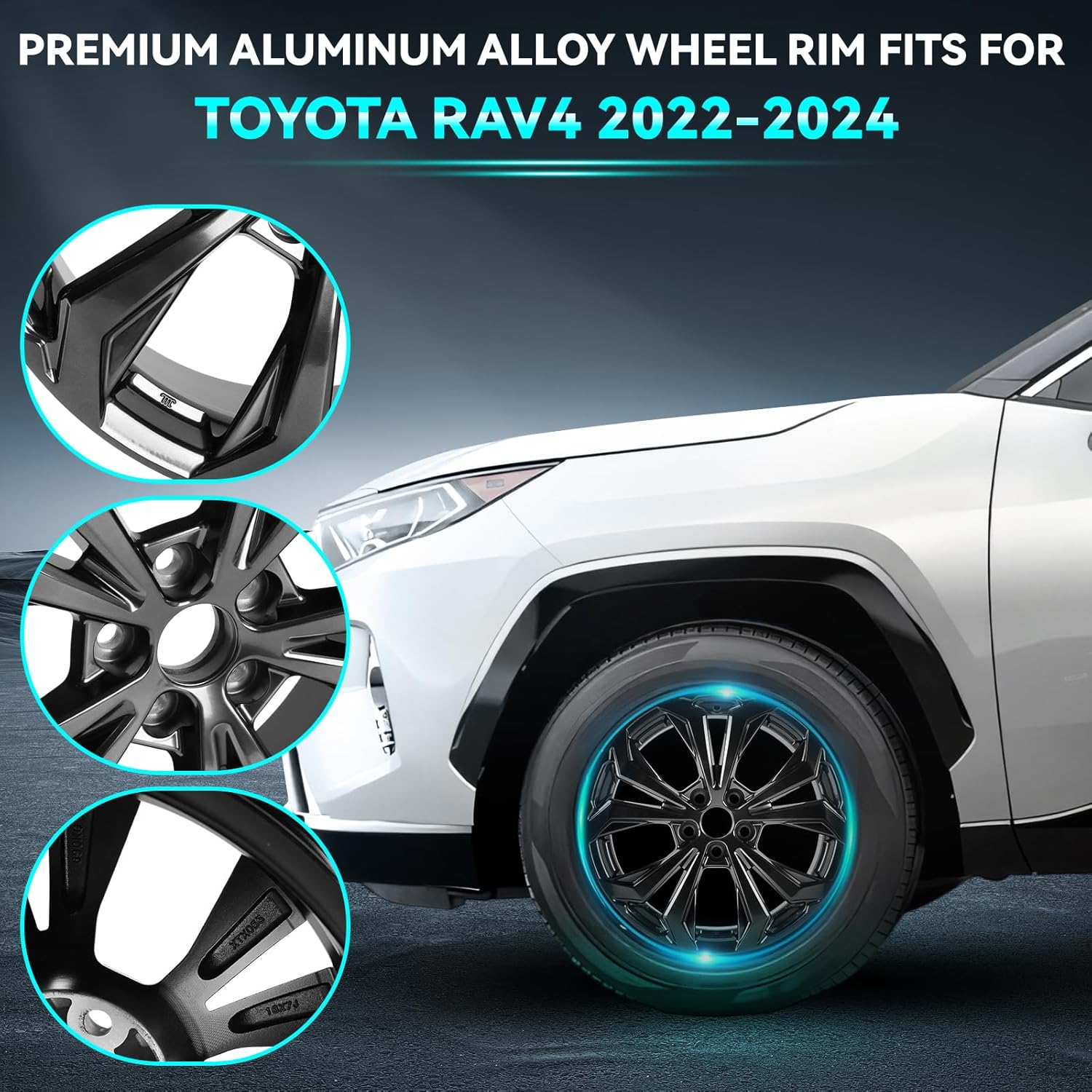 New 18x7" 18 Inch Premium Aluminum Alloy Wheel Rim Fits for Toyota RAV4 2022 2023 2024, ALY75279U35N, Direct Fit Replacement Wheel Rim