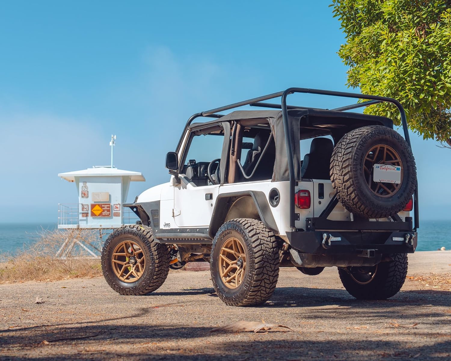 RockTrix RT105 17 inch Wheel Compatible with Jeep Wrangler YJ TJ 5x4.5 5x114.3 Bolt Pattern 17x9 (-12mm Offset, 4.5in Backspace) 71.5mm Bore, Bronze Wheel, Also fits Cherokee XJ Grand Cherokee ZJ