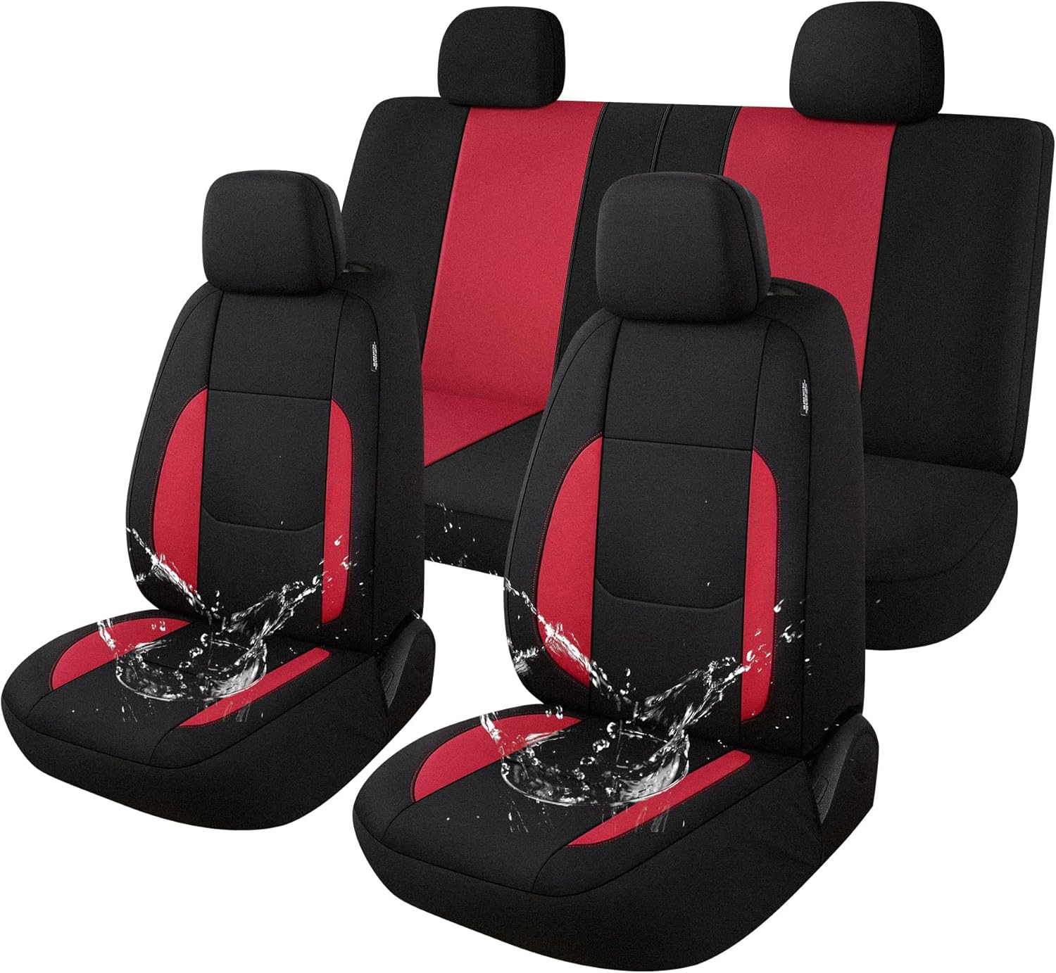 Pariitadin Waterproof Car Seat Covers 2 Front Seats, Neoprene Seat Covers for Cars, Universal Fit Interior Covers for Most Cars Sedan Van Truck SUV(Black)