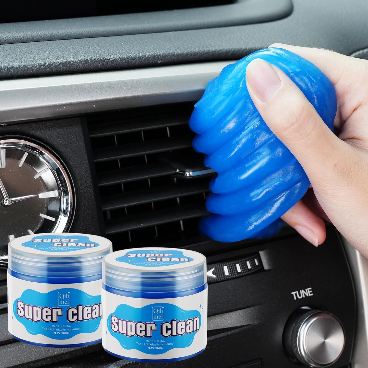 JUSTTOP Car Cleaning Gel Detailing Putty,Automotive Interior Cleaning Slime,Car Vent Cleaning Kit for Car and Keyboard,Putty Cleaning Car Accessories Blue