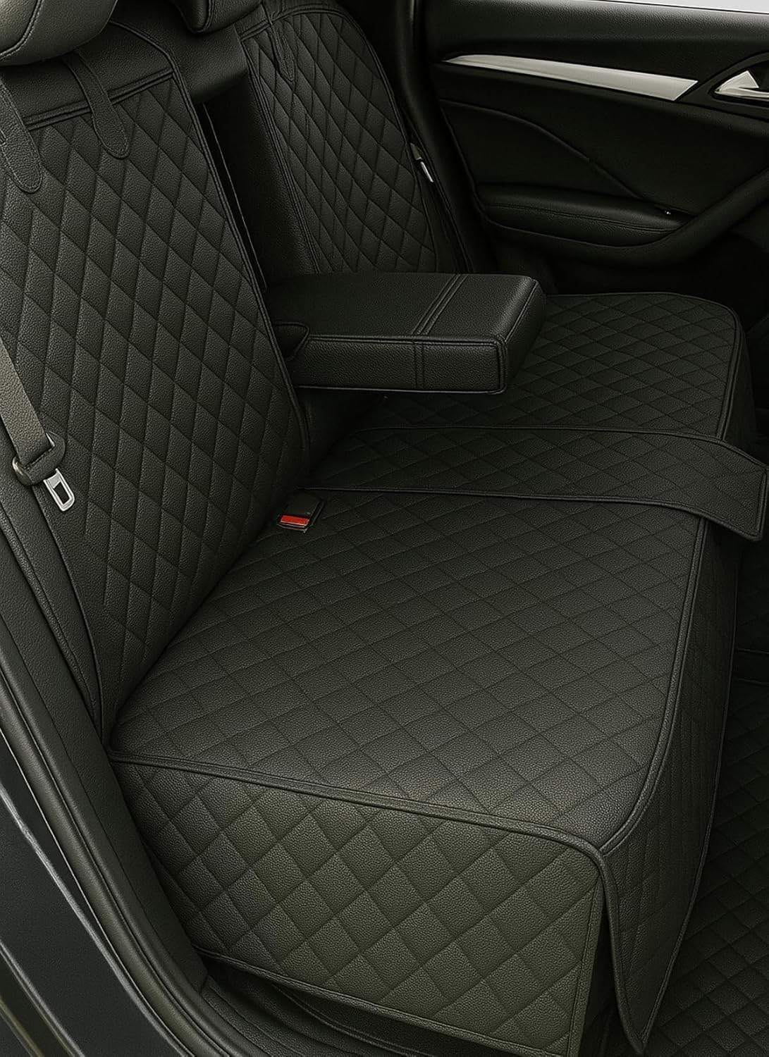 Waterproof Dog Car Seat Cover with Belt for Back Seat - Washable Pet Protector Accessories for Cars, Trucks, SUVs, and Bench Seats - Auto Backseat Hammock for Small & Large Dogs