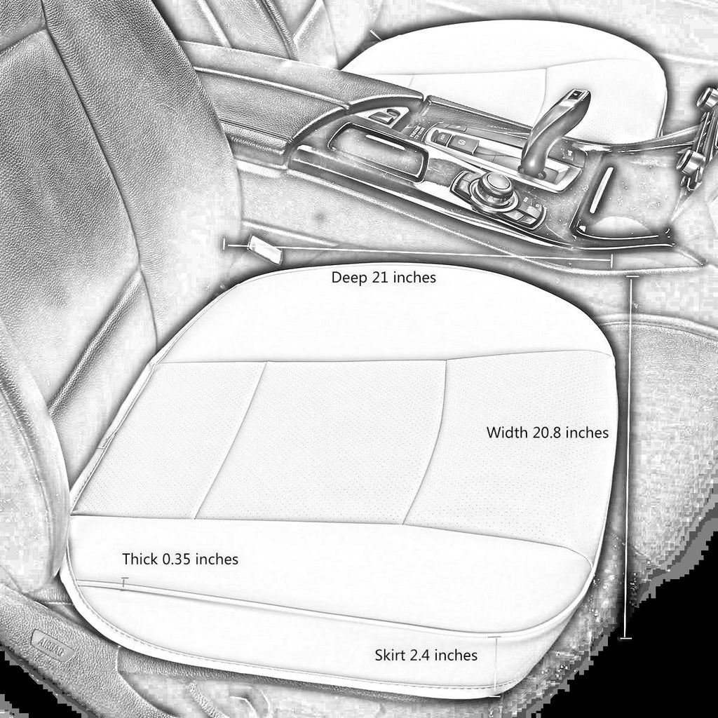 Ultra-Luxury PU Leather Car Cushion Car seat Cover for Most Four-Door Sedan&SUV,Single seat Cover Without backrest 1pcs(W20.5× D21×T 0.35 inch)