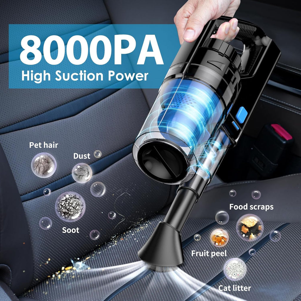 17pcs Car Detailing Kit Interior Cleaner, Car Interior Cleaning Kit with Handheld Car Vacuum, Car Detailing Brushes, Windshield Cleaning Tool, Car Cleaning Supplies, Car Accessories for Men, Women