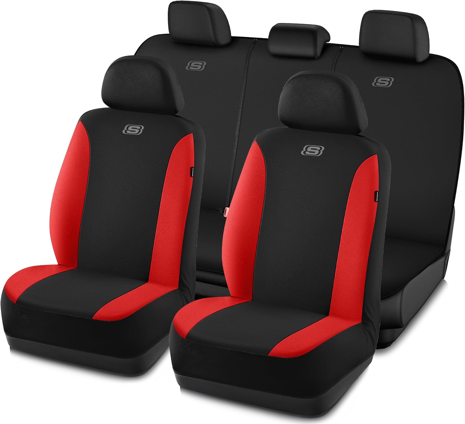 Skechers Seat Covers, Premium Breathable Polyester Car Seat Covers, Car Seat Covers Front Seats Airbag Compatible, Automotive Comfort for Most Cars, Vans, Trucks, SUVs (Two Front, Grey)