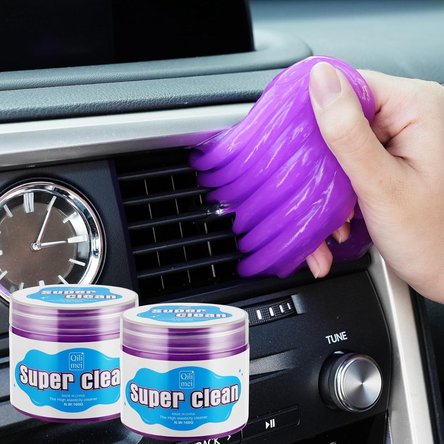 JUSTTOP Car Cleaning Gel Detailing Putty,Automotive Interior Cleaning Slime,Car Vent Cleaning Kit for Car and Keyboard,Putty Cleaning Car Accessories Blue