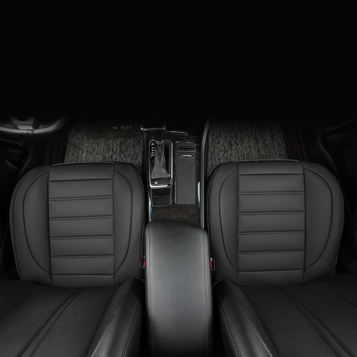 2 Pack Leather Front Car Seat Covers,Bottom Seat Covers for Cars,Driver Car Seat Cover,Luxury Seat Protectors,Waterproof,Full Wrap,for Most Vehicles,Sedan,Truck,SUV(Black)