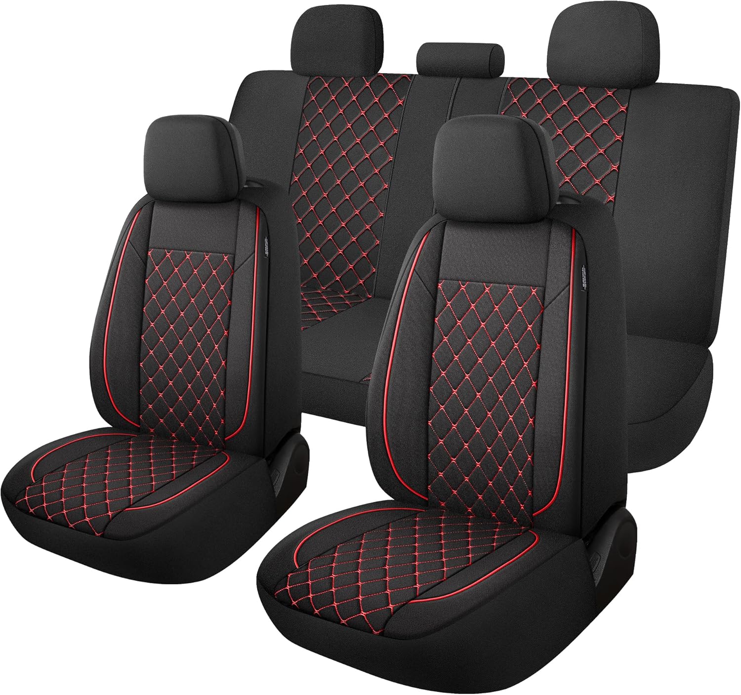YGL Breathble Car Seat Covers Full Set,Washable Seat Covers for Cars,Premium Cloth Car Seat Protectors,Interior Covers for Cars,Sedan Van Truck SUV(Black)
