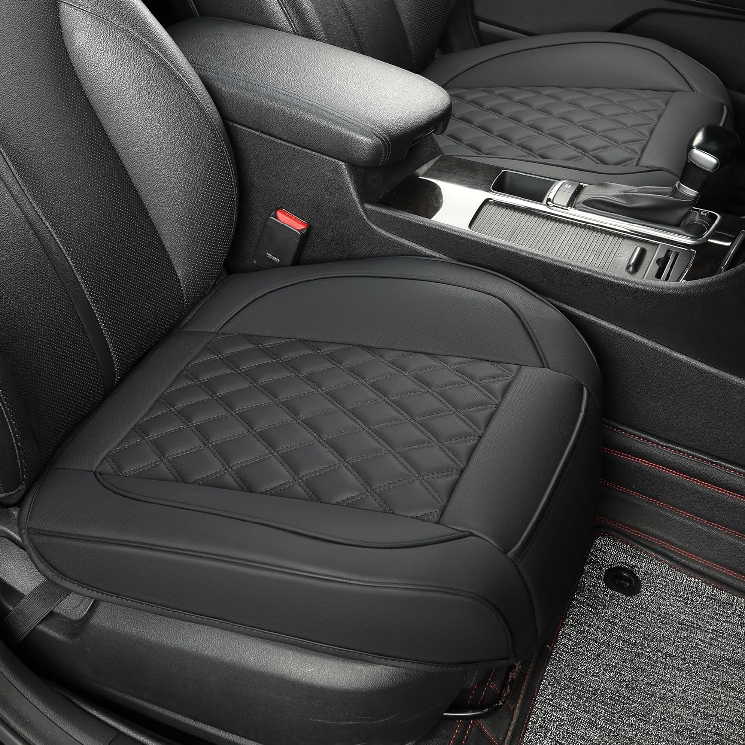 2 Pack Leather Front Car Seat Covers,Bottom Seat Covers for Cars,Driver Car Seat Cover,Luxury Seat Protectors,Waterproof,Full Wrap,for Most Vehicles,Sedan,Truck,SUV(Black)